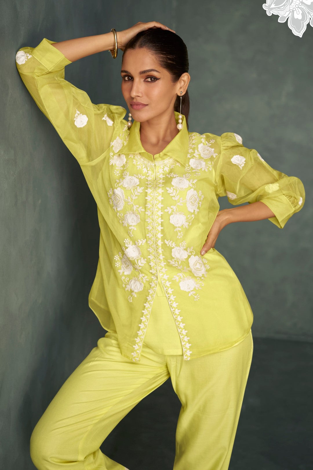 Saba Finch Embroidered 3 pc Co-ord Set- AL