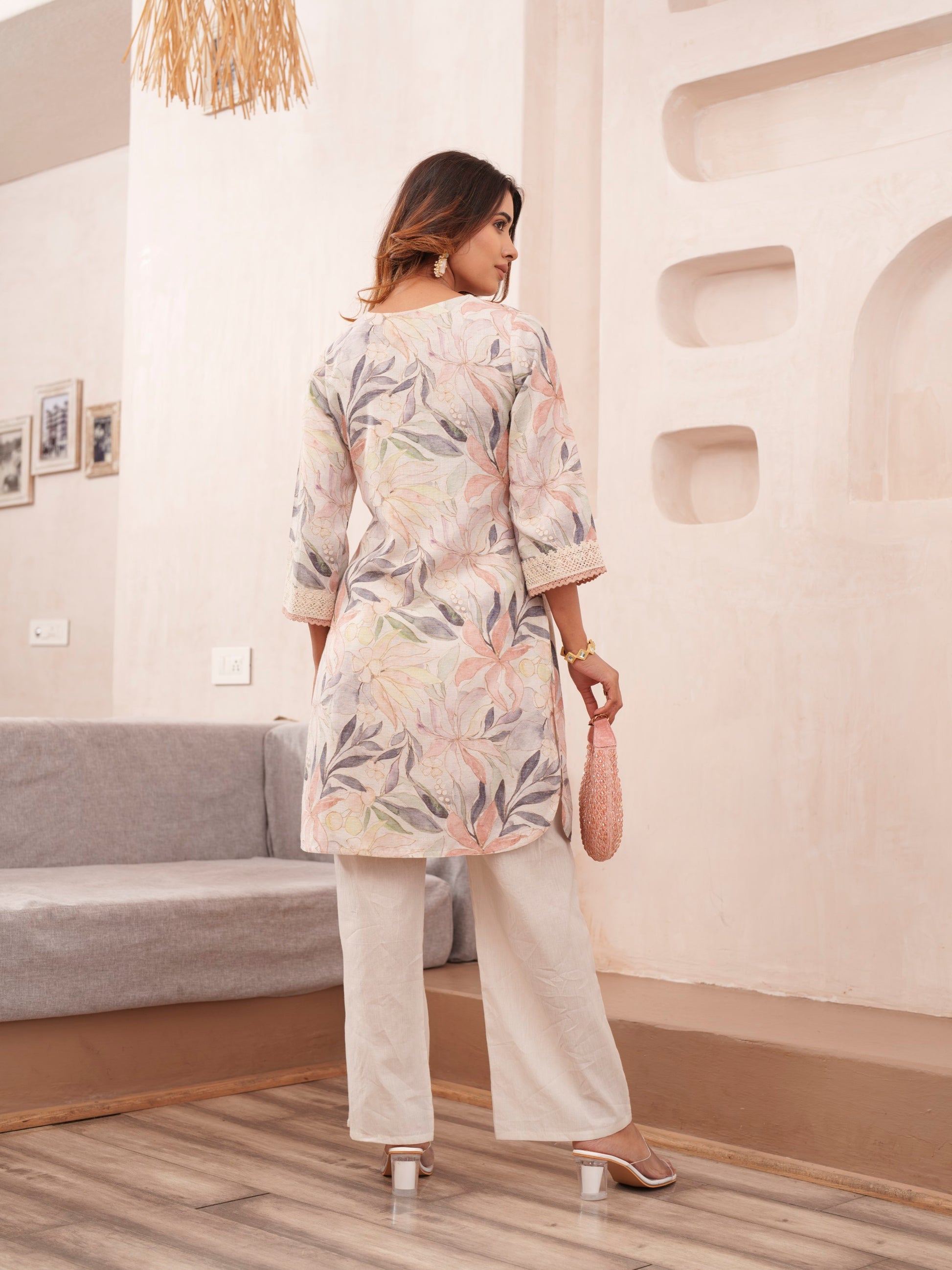 Tashvika heather Linen co-ord set- AL