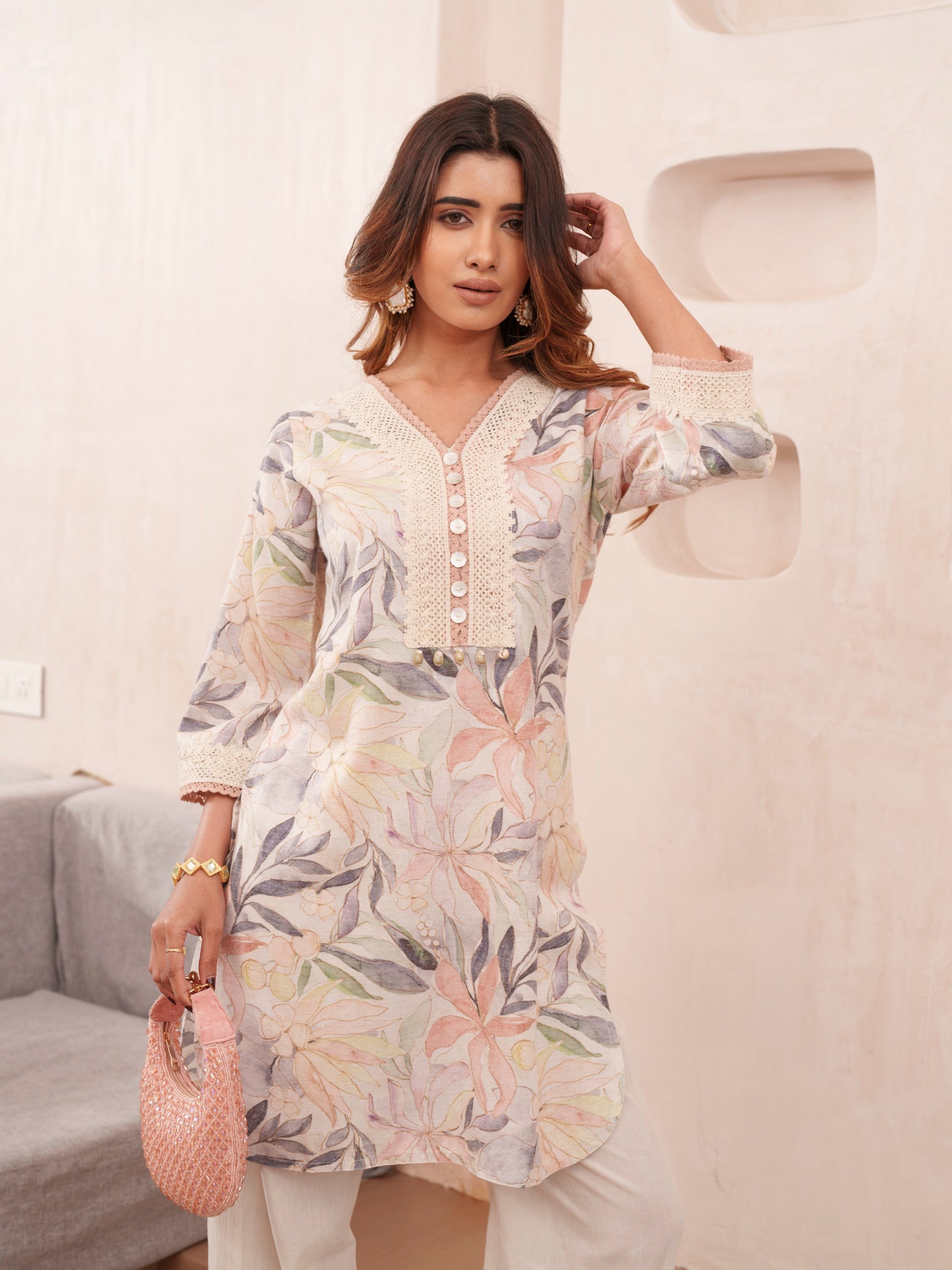 Tashvika heather Linen co-ord set- AL