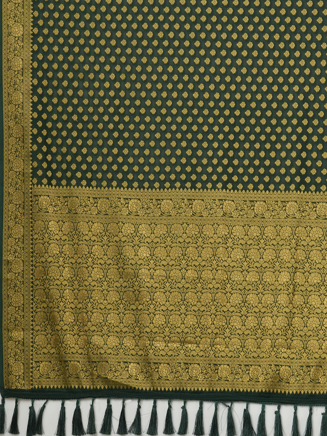 Georgette Green Woven Design Designer Saree With Blouse