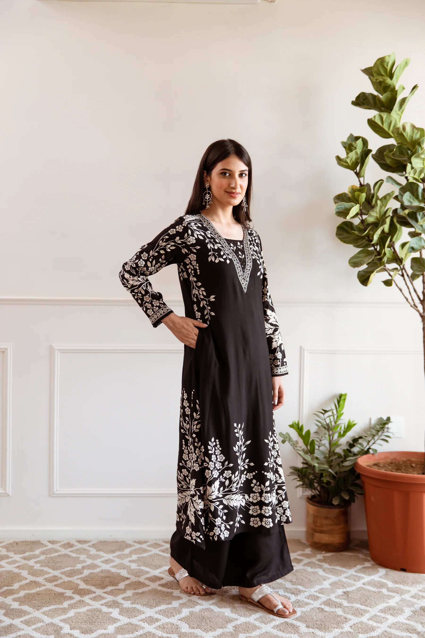 Aruna Jade Printed Kurta Pant Set- AL
