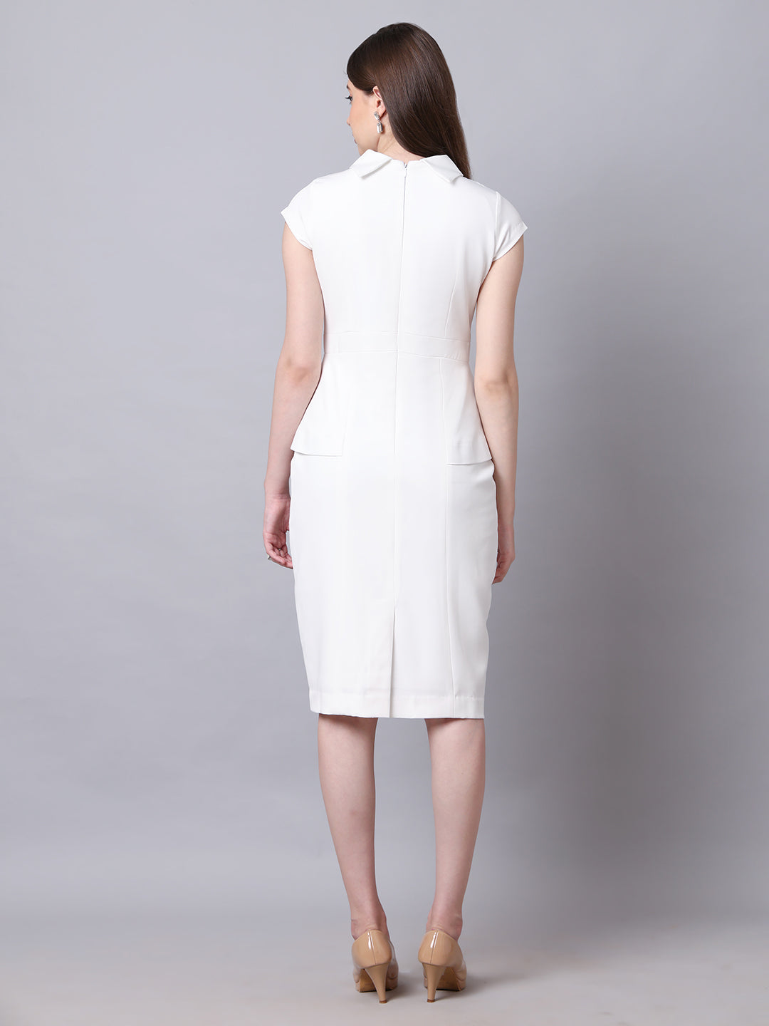 Exude Bold & Beautiful High neck Dress with Cap Sleeves