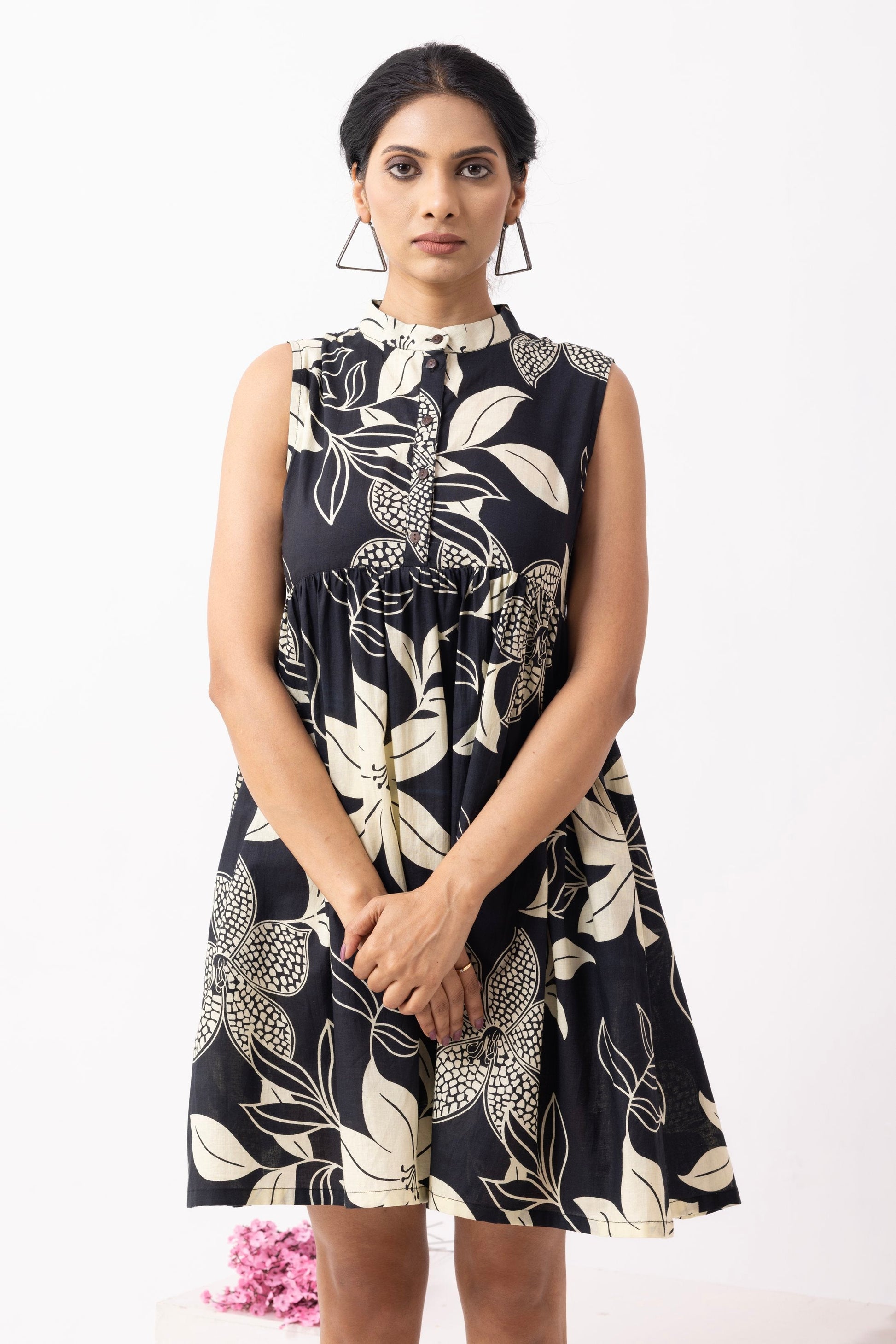 Black Block Printed Amore Dress- IC
