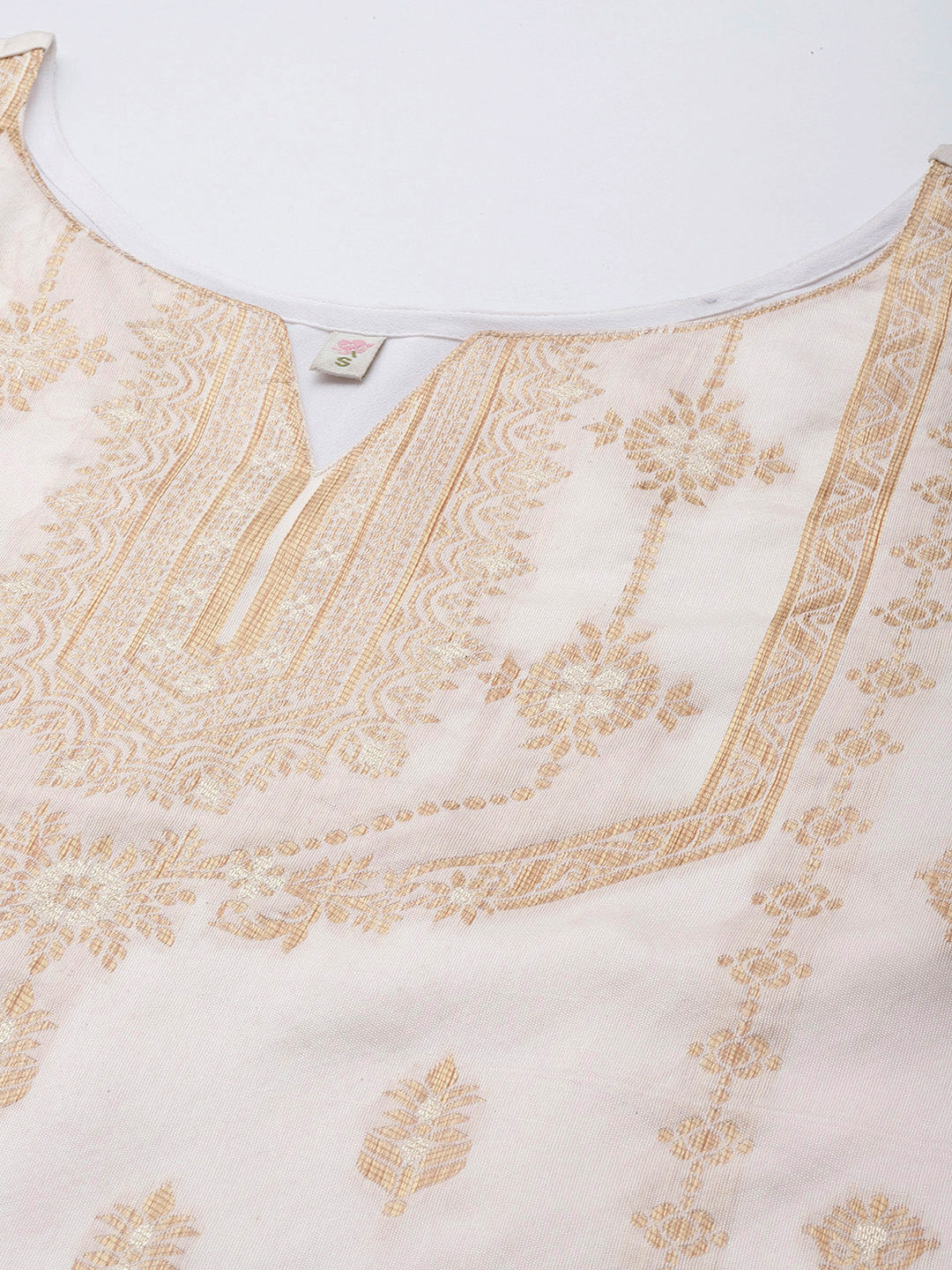 Cream Coloured Woven Design Ethnic Motifs Unstitched Dress Material