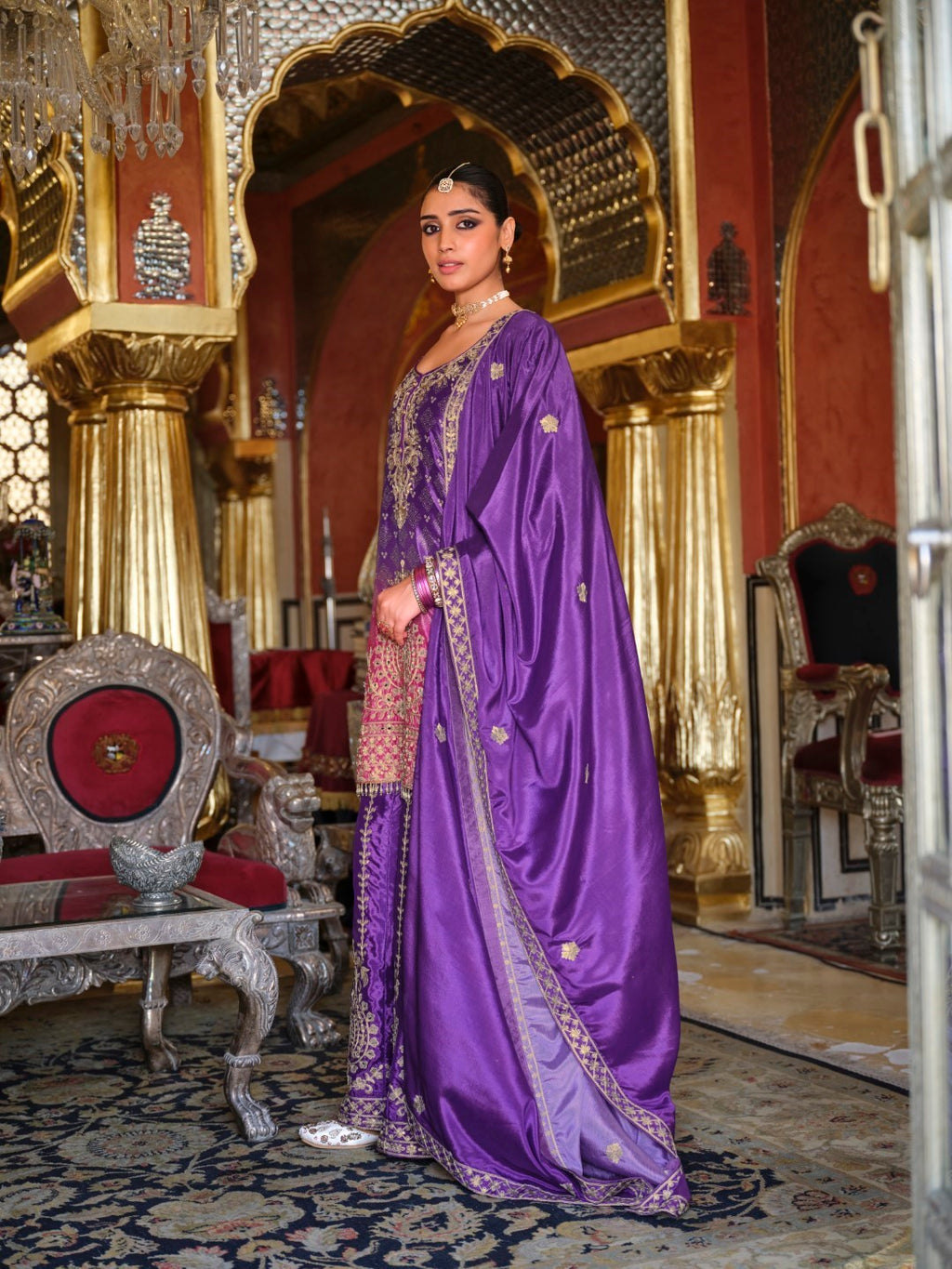 Ragini orchid full work suit set