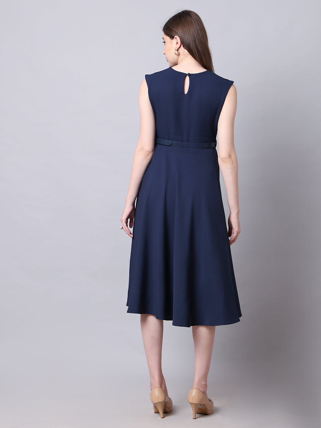 Exude Warmth Fit & Flare Dress with Belt