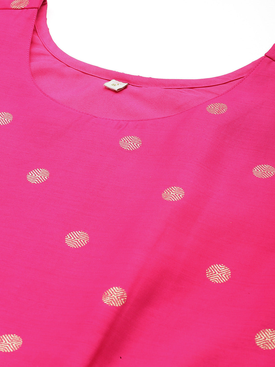 Women Foil Printed A-Line Midi Ethnic Dress