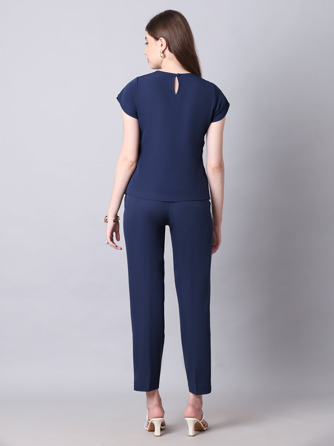 Exude Iconic Asymetrical Top with Straight Fit Trouser Co-ord