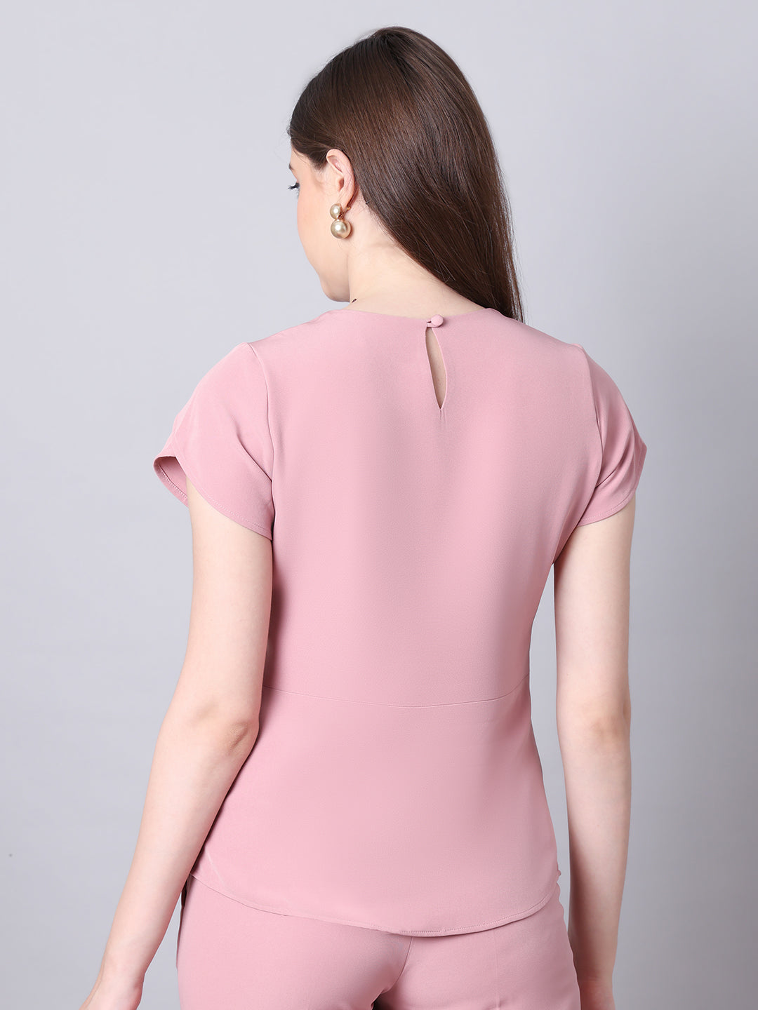 Exude Elysian Essence Asymmetrical Top with Cap Sleeves