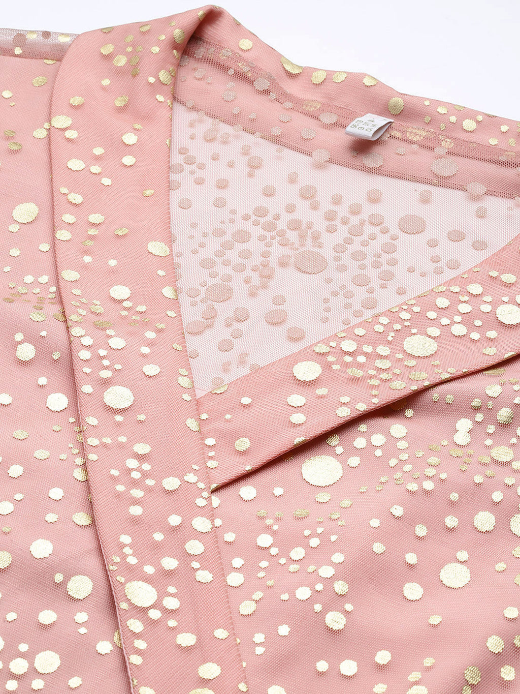 Polka Dots Printed Maxi Wrap Ethnic Dress-AH