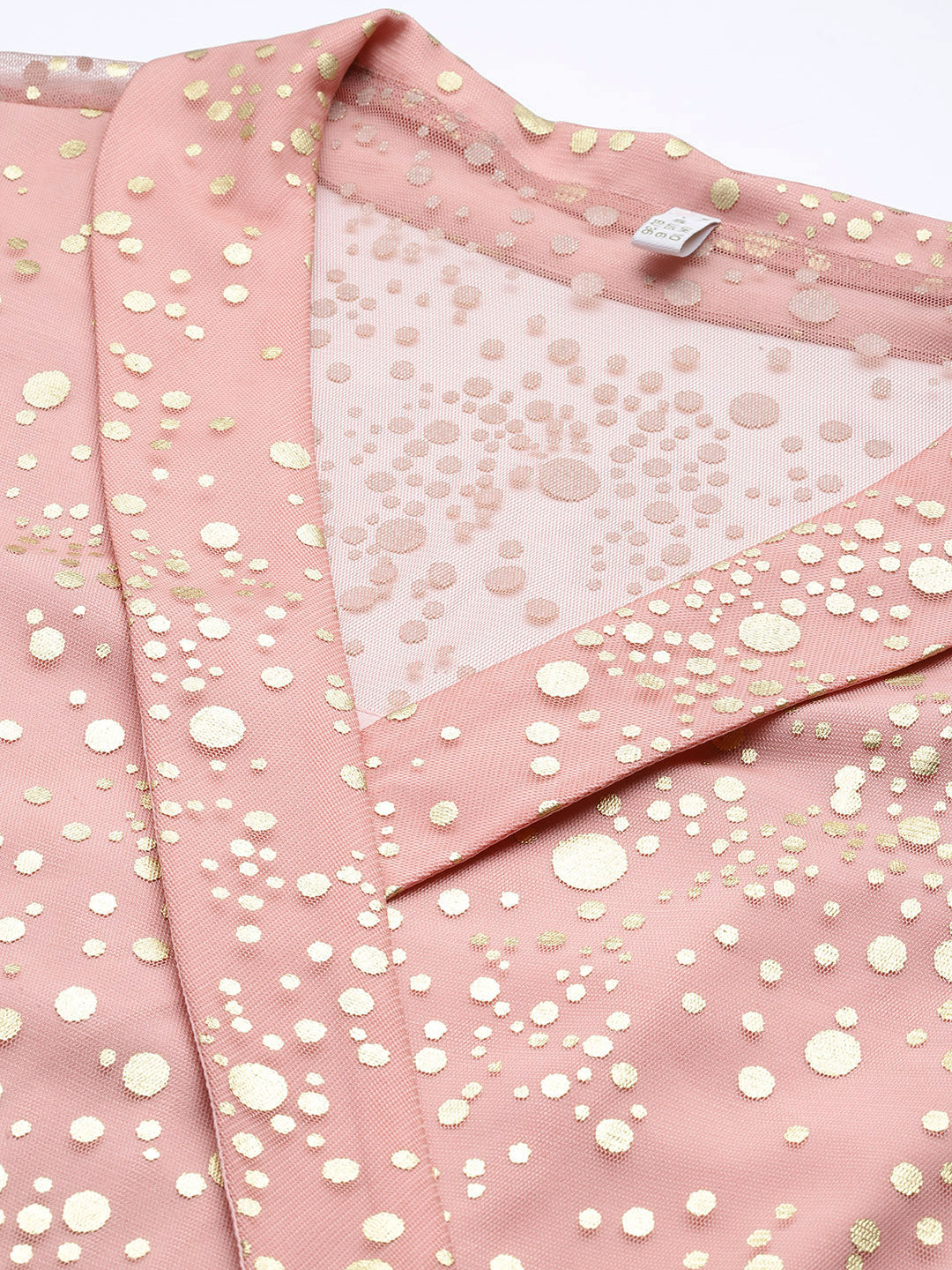 Polka Dots Printed Maxi Wrap Ethnic Dress-AH