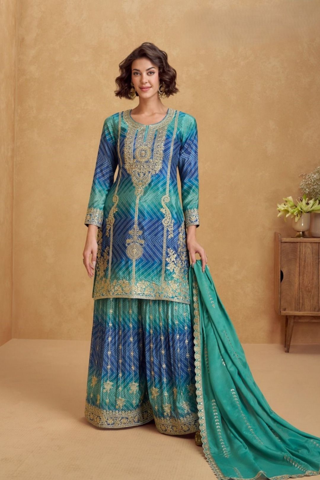 Mangal Hibis full work suit set