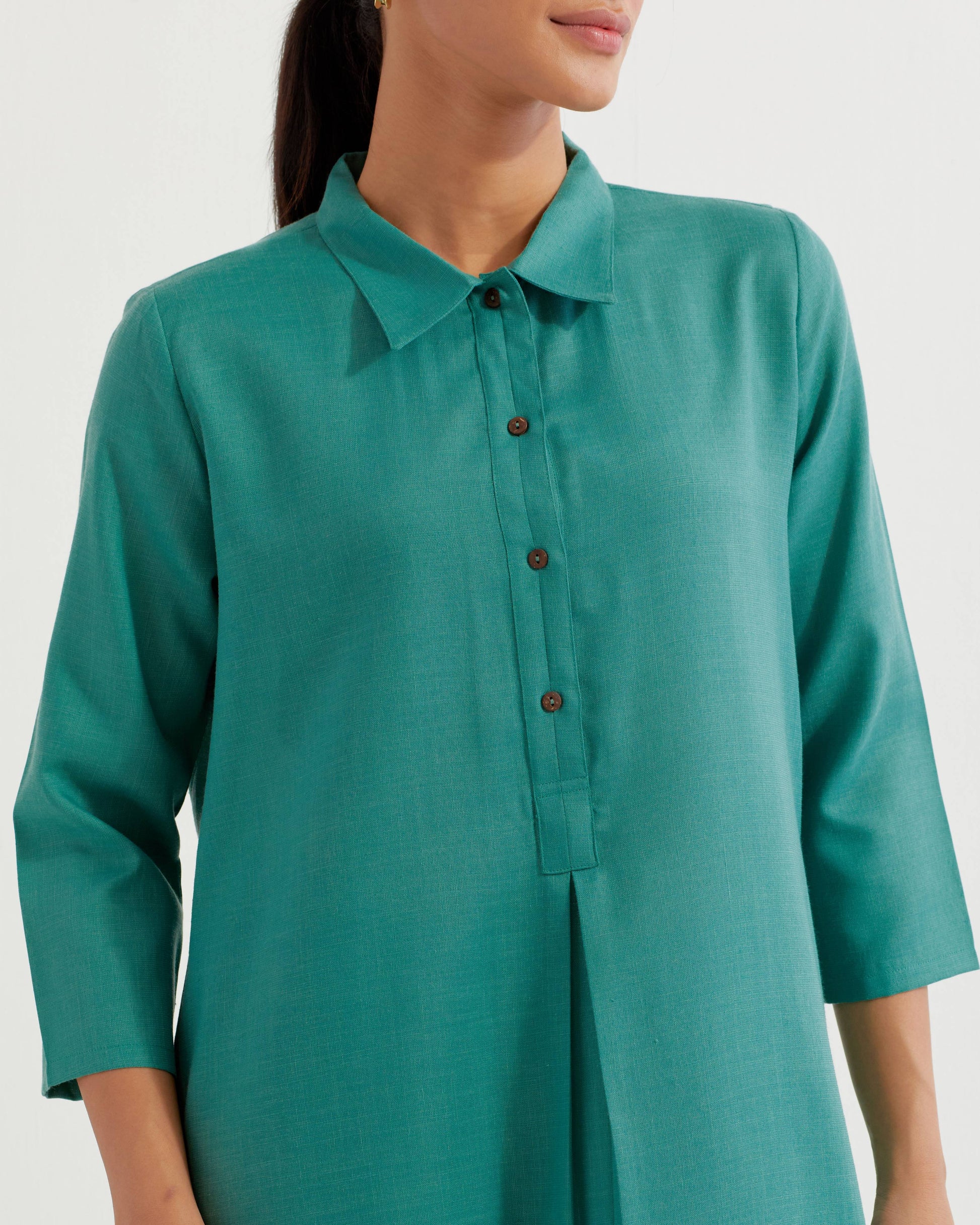 Green Victoria Co-ord Set (Set of 2)- IC