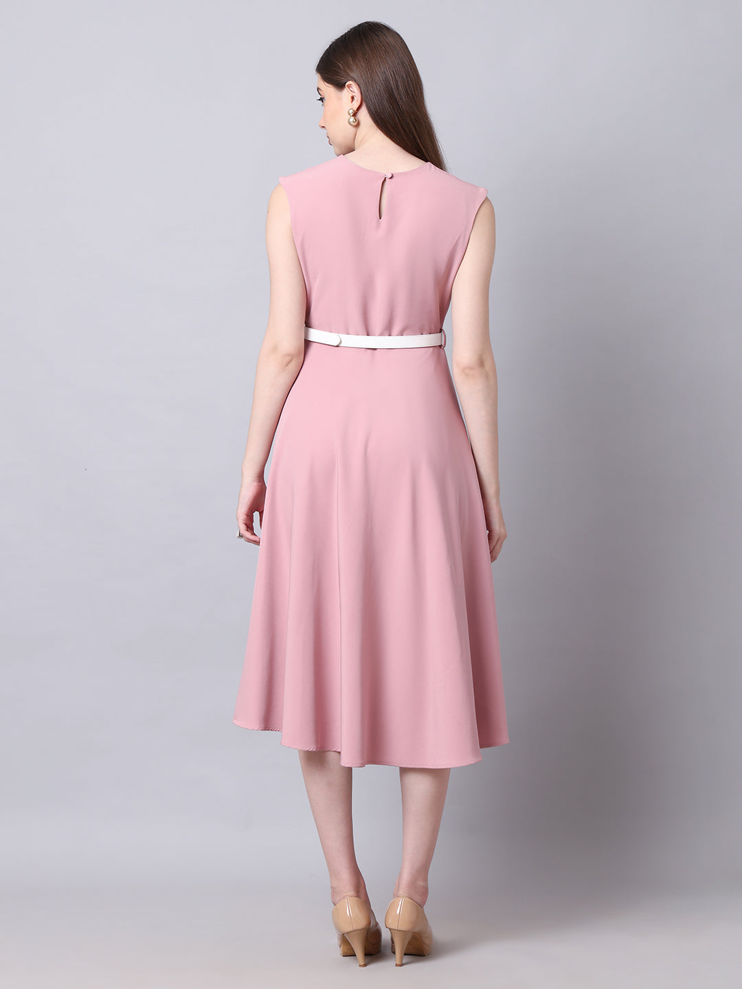 Exude Warmth Fit & Flare Dress with Belt