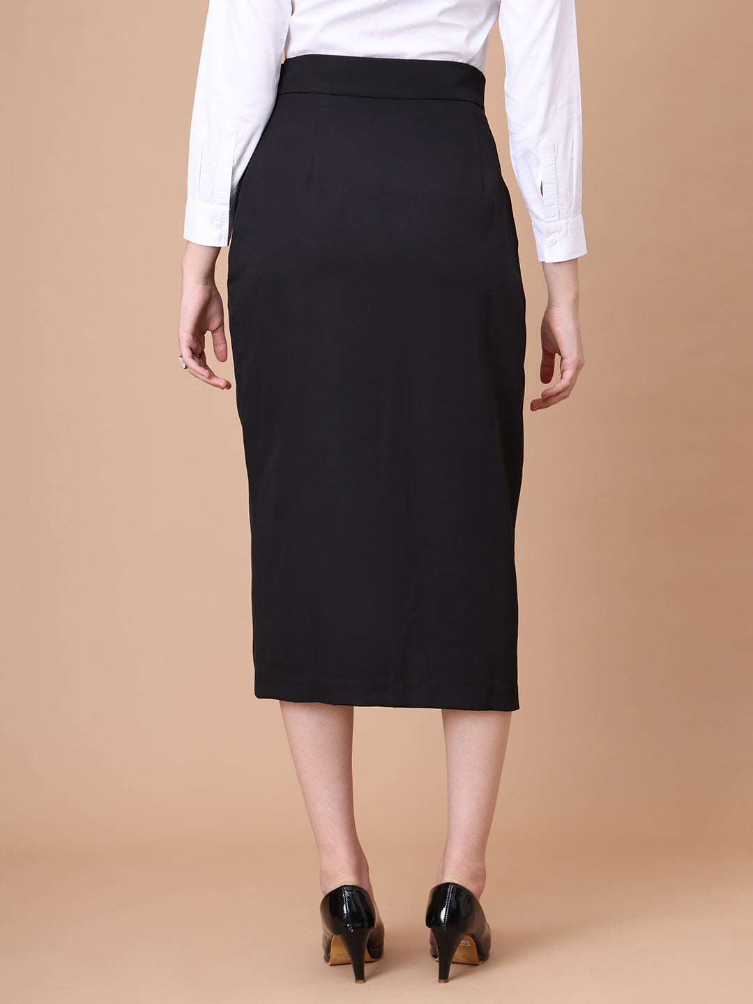 Exude Unstoppable Grace Midi Skirt With Front Slit