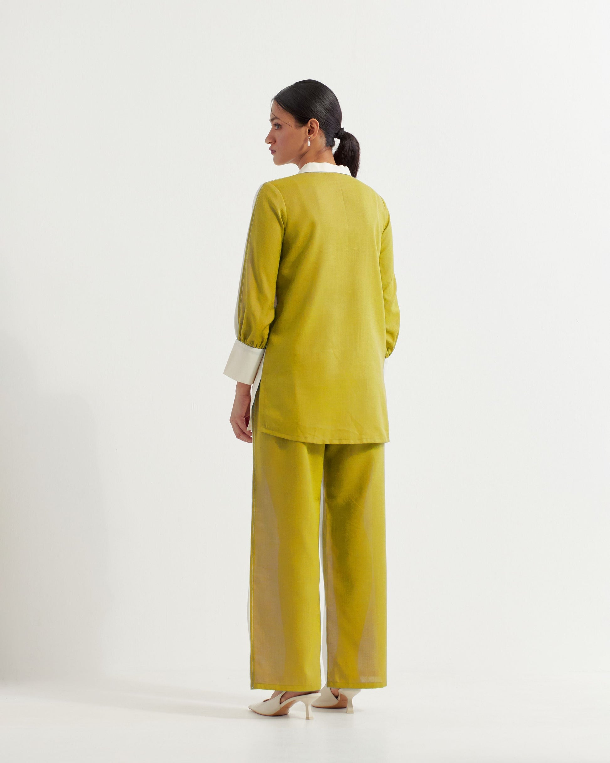 White/Lime Green Caroline Co-ord Set (Set of 2)- IC