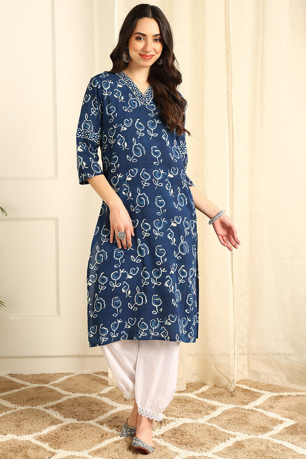 Indigo Blue Straight Kurta