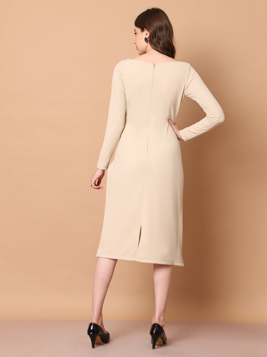 Exude Feminine Flair Front Fold Wrap Dress