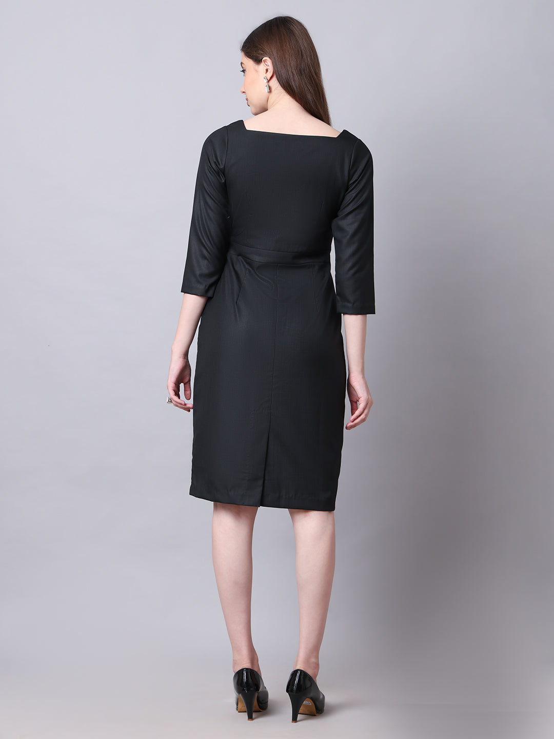 Exude Mystique Moments Suiting Fabric Square Neckline dress