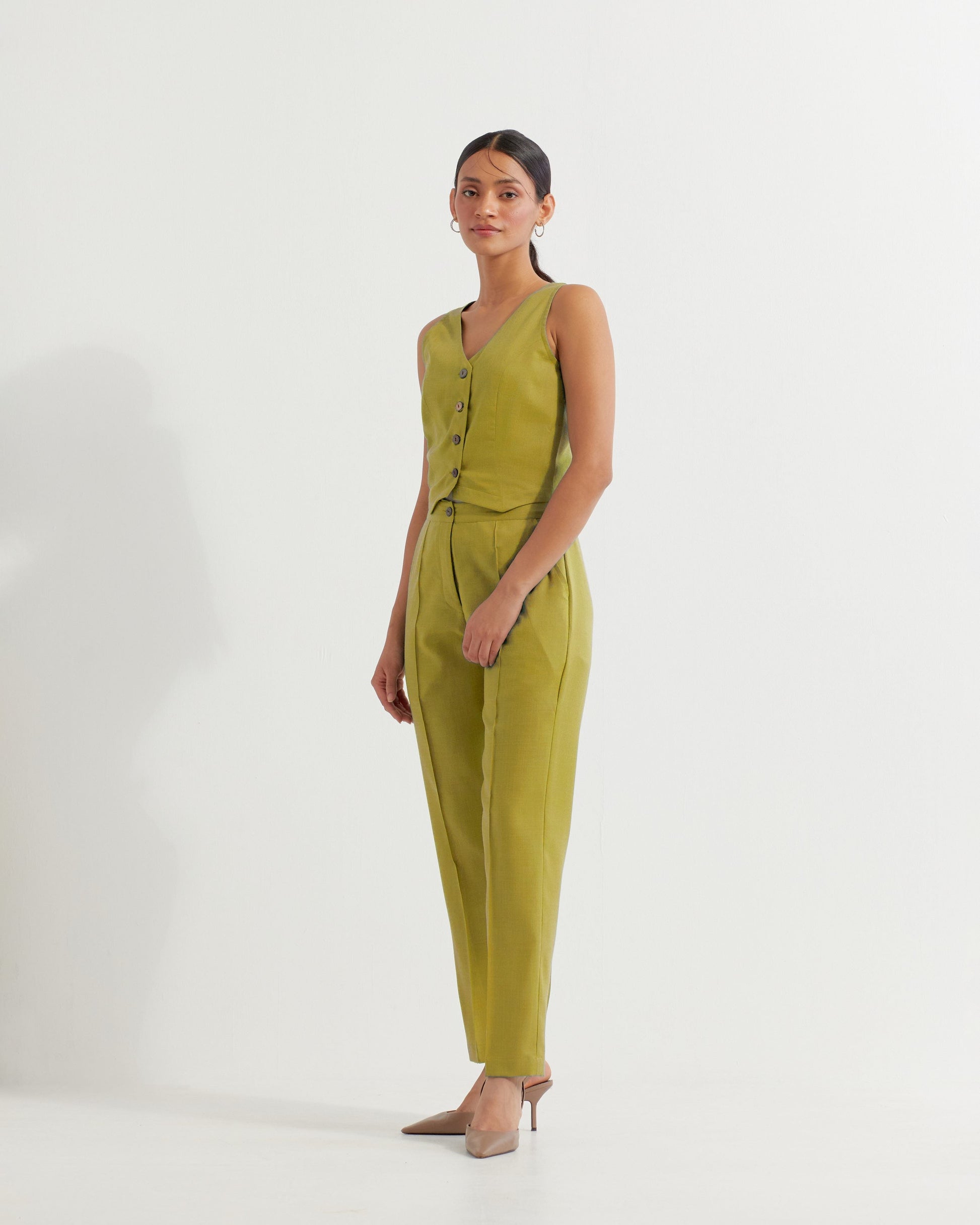 Lime Green Anne Co-ord Set (Set of 2)- IC
