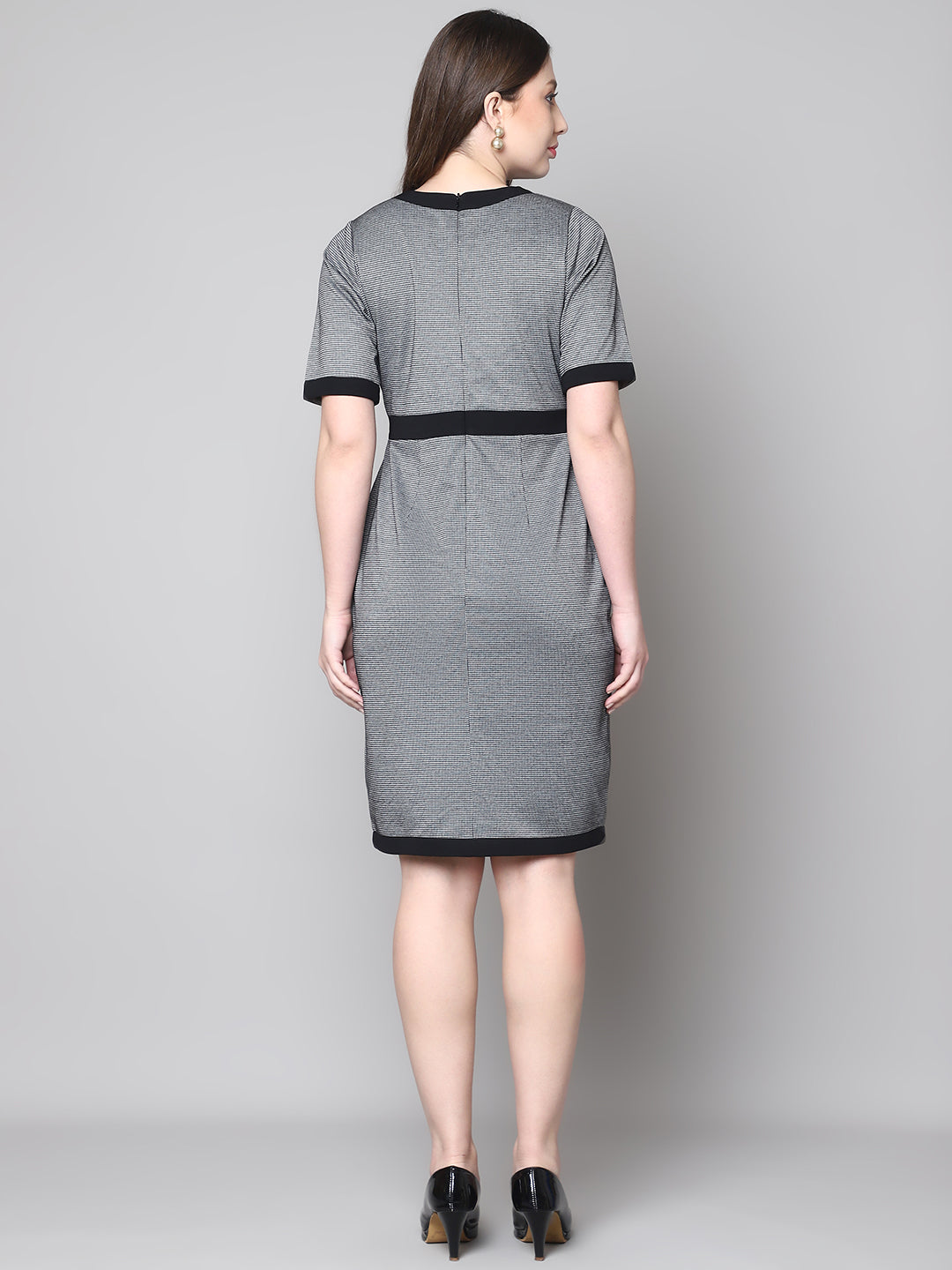 Exude In Her Power Sheath Dress with Button Detailing