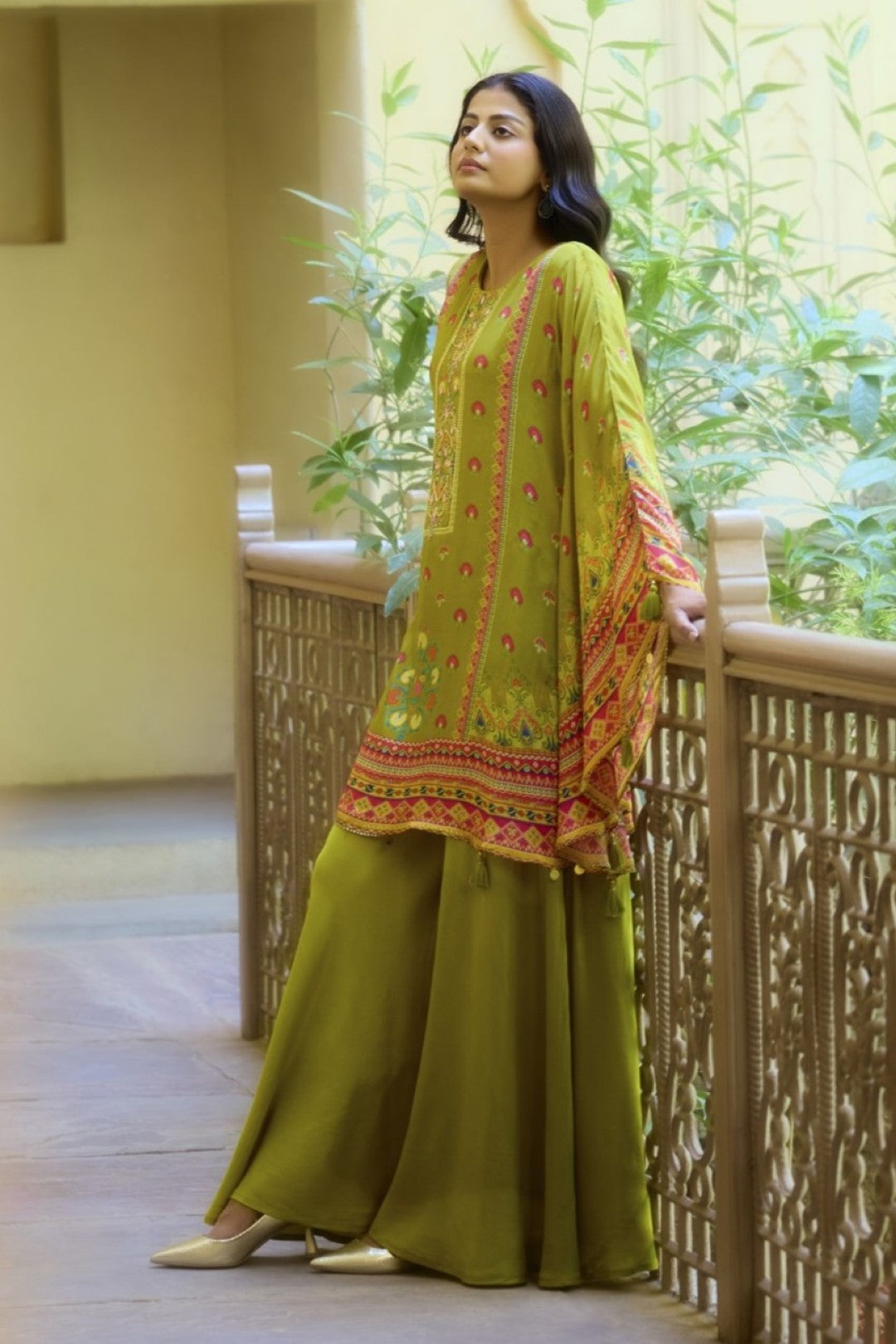 Aster sage full work Kaftan pant set