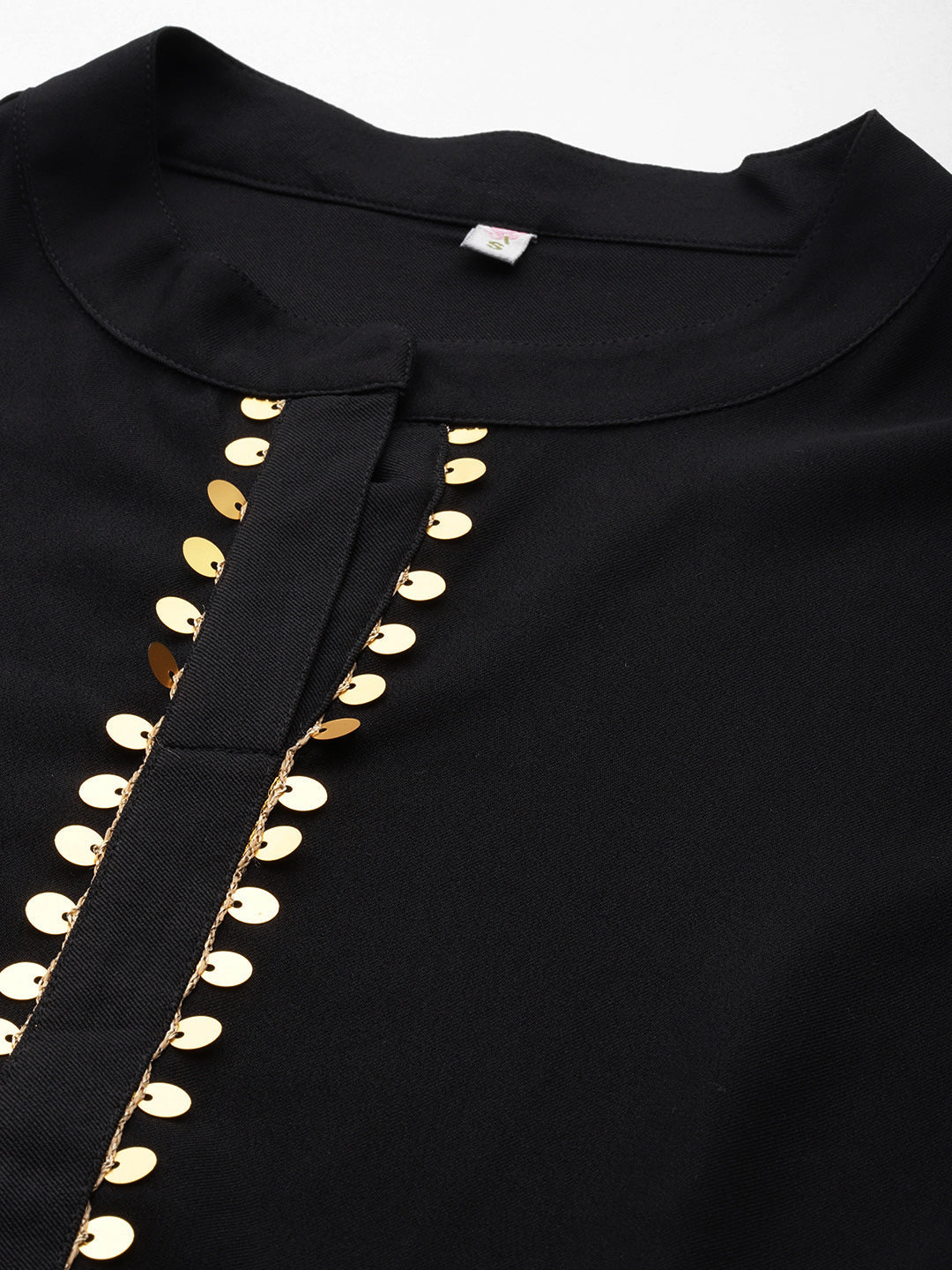 Black & Brown Printed Sequined Tunic-AH