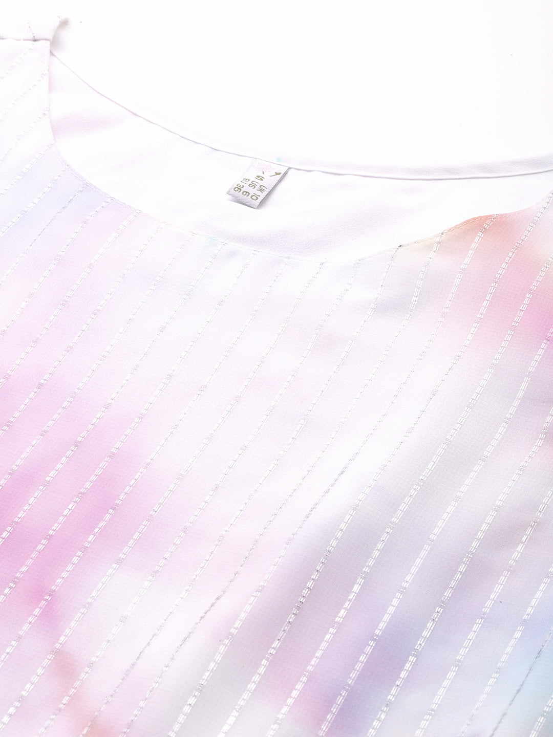 Tie and Dye Printed Boat Neck Ethnic Layered Dress