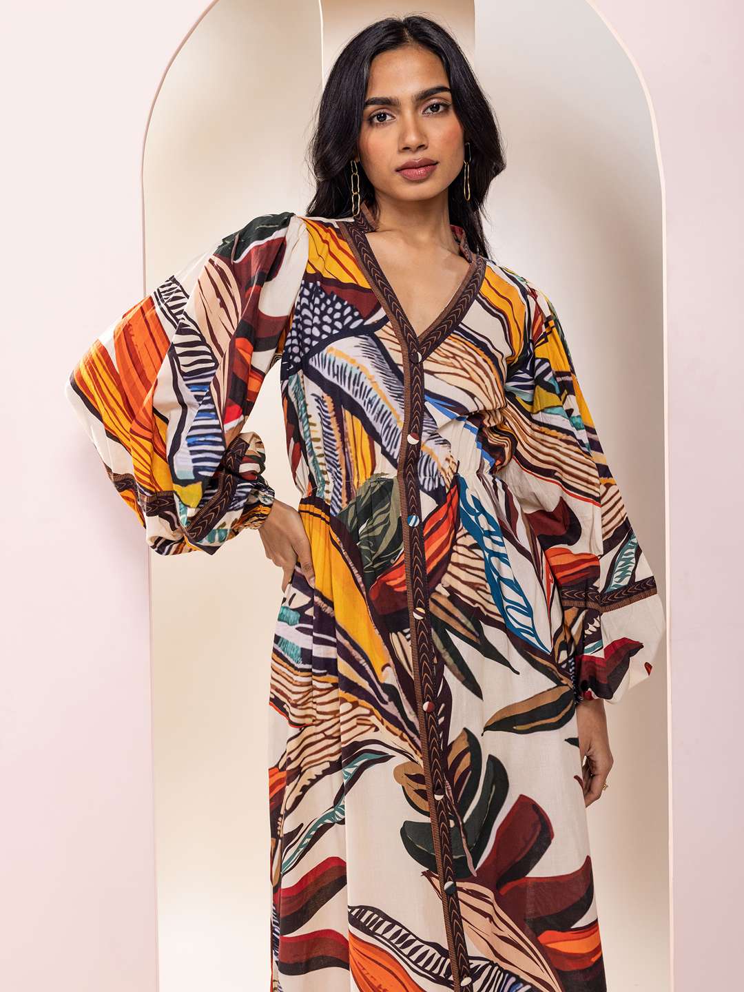 Cinnamon Printed Maxi Dress