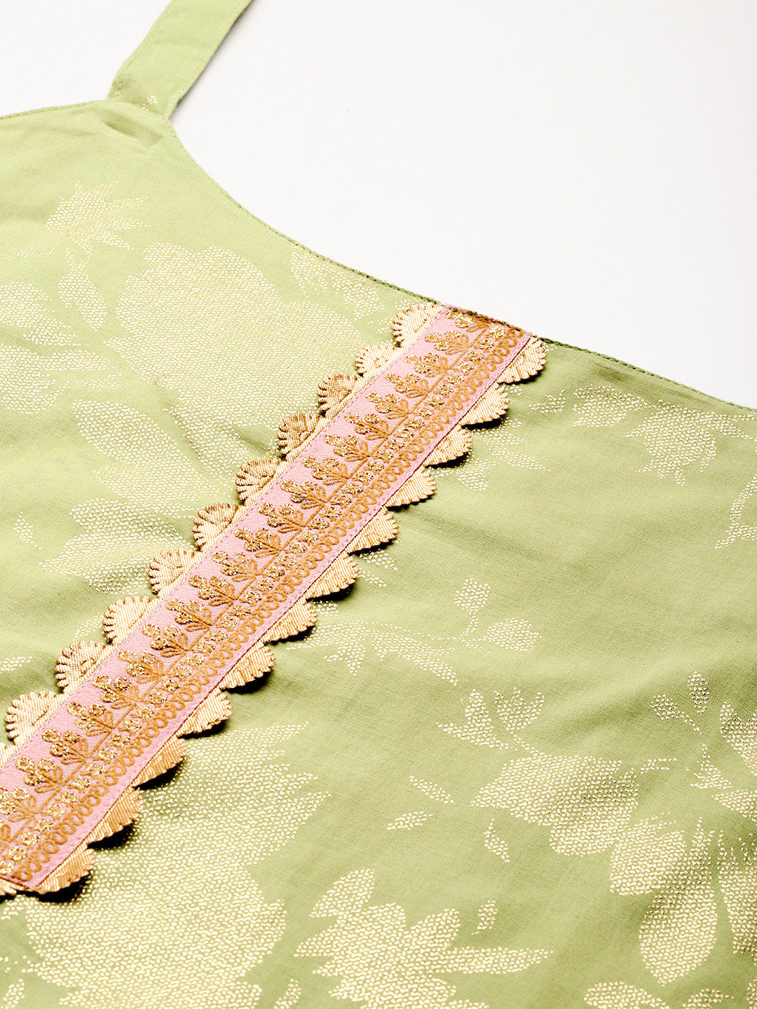 Ahalyaa Floral Printed Gotta Patti Pure Cotton Kurti with Sharara & With Dupatta-AH