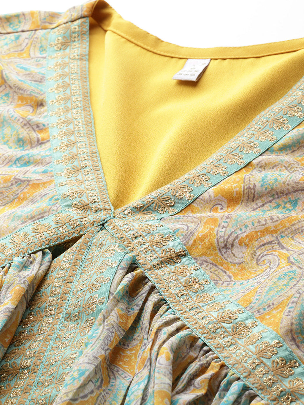 Ahalyaa Paisley Printed High Slit Kurta with Trousers-AH