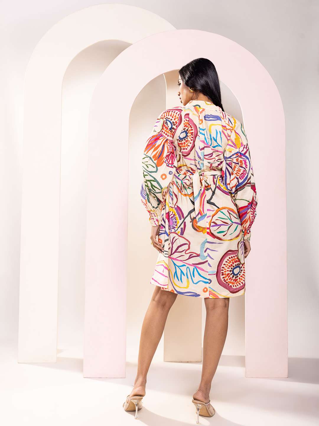 Fig Printed Mini Shirt Dress