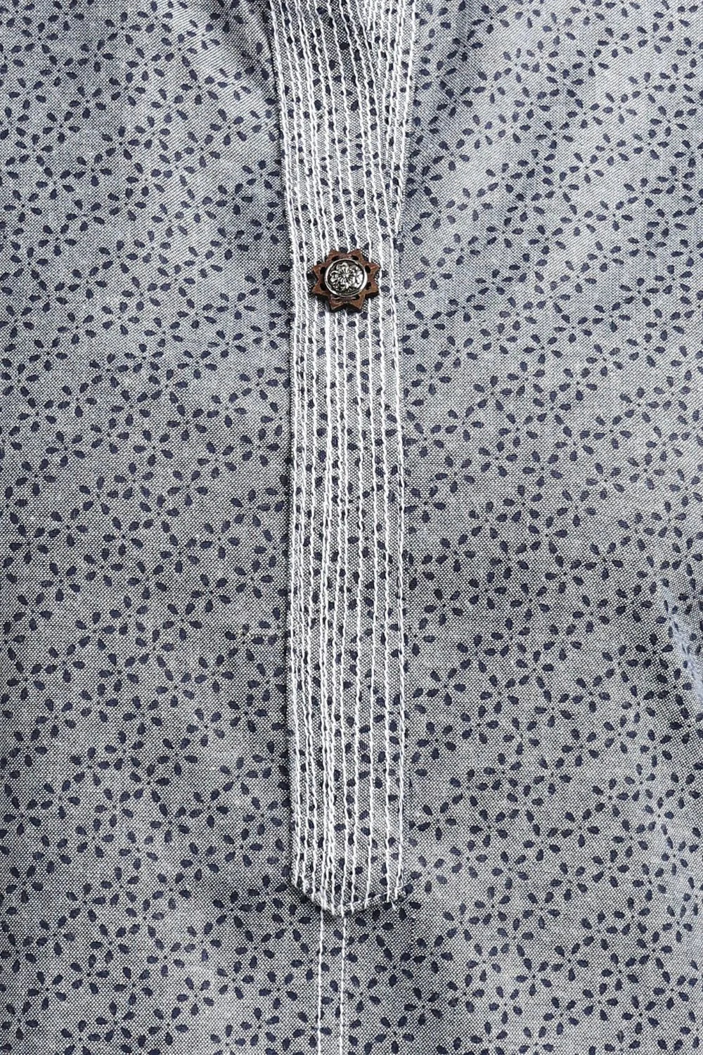 Grey Denim Printed Kurta