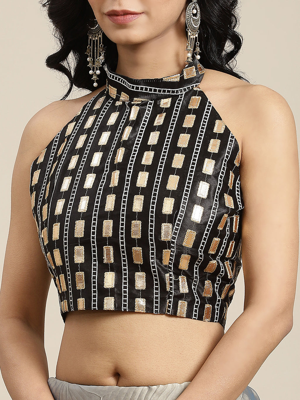 Georgette Grey Solid BeltedSarees With Blouse Piece