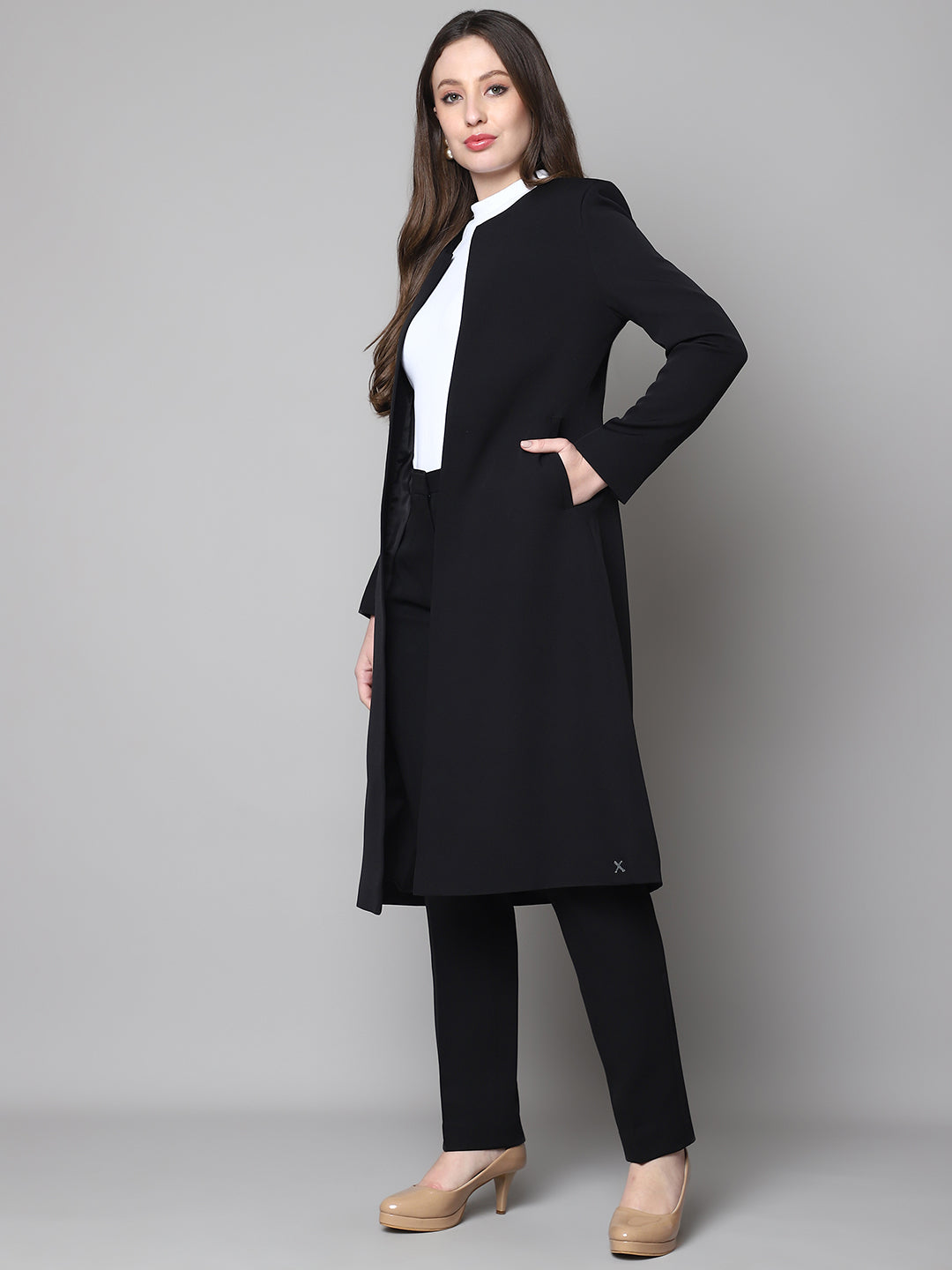 Exude Phoenix Rising Long Blazer and Straight Fit Trouser