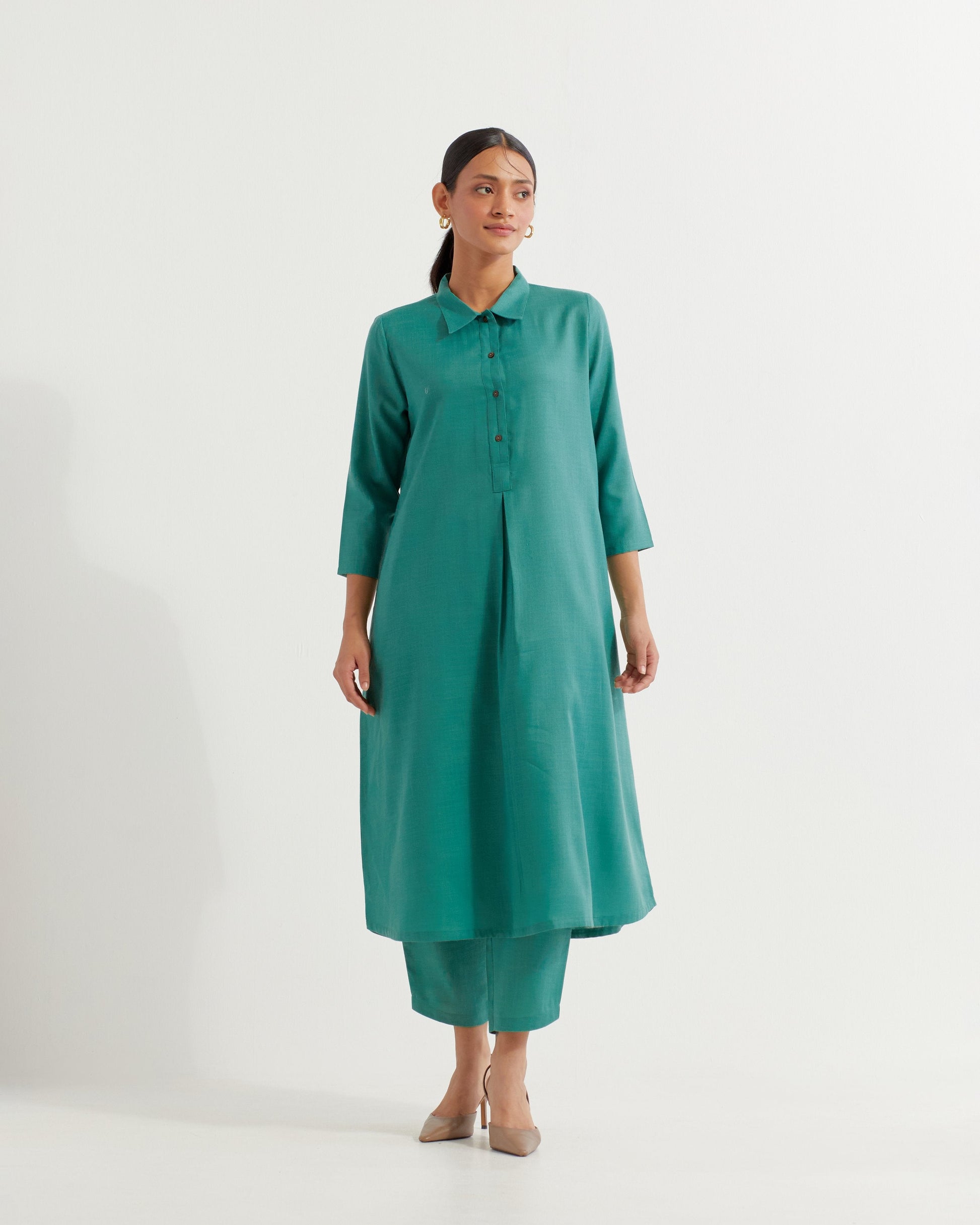 Green Victoria Co-ord Set (Set of 2)- IC