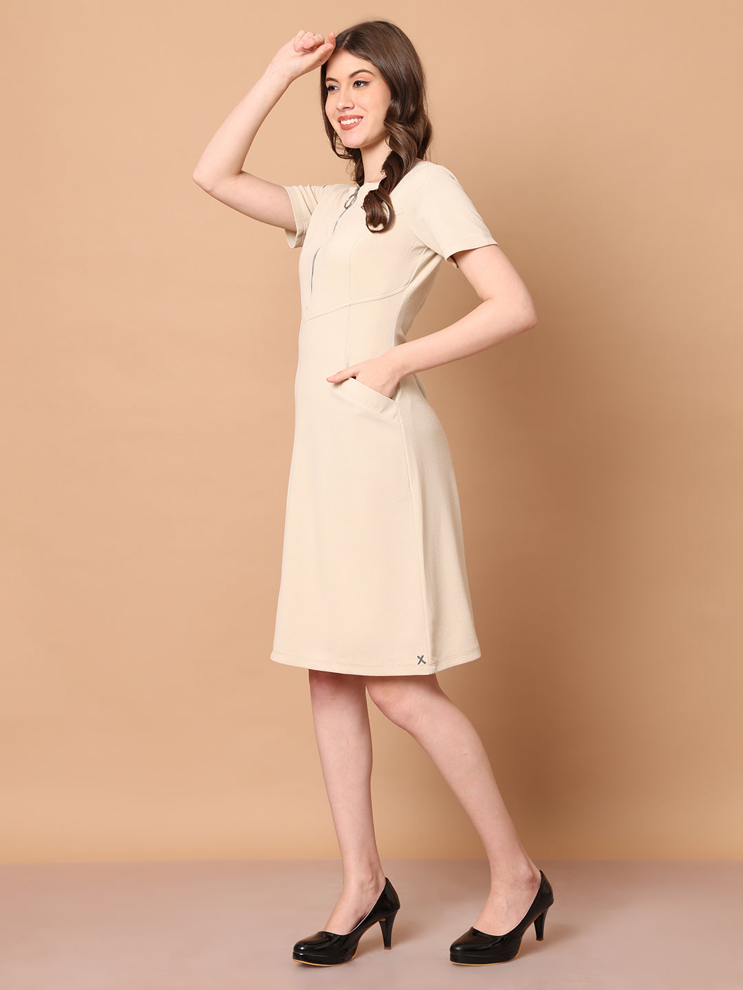 Exude Celebration A-line Zip Dress With Pockets