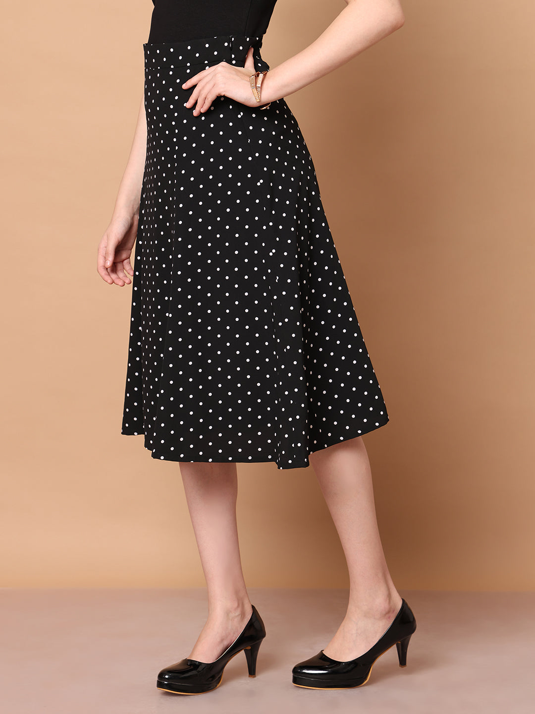 Exude Sculpted Styles Polka Dot Skirt