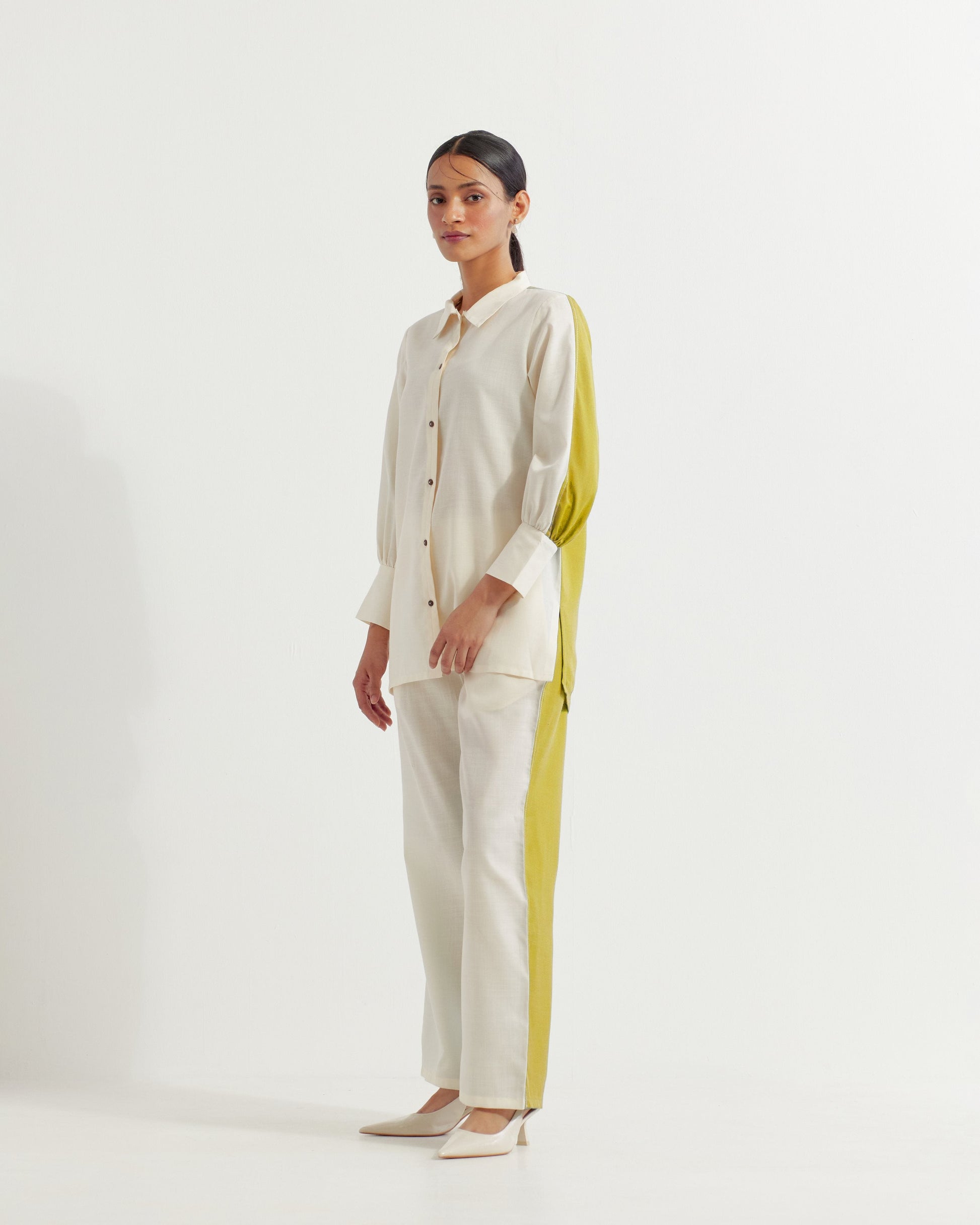 White/Lime Green Caroline Co-ord Set (Set of 2)- IC