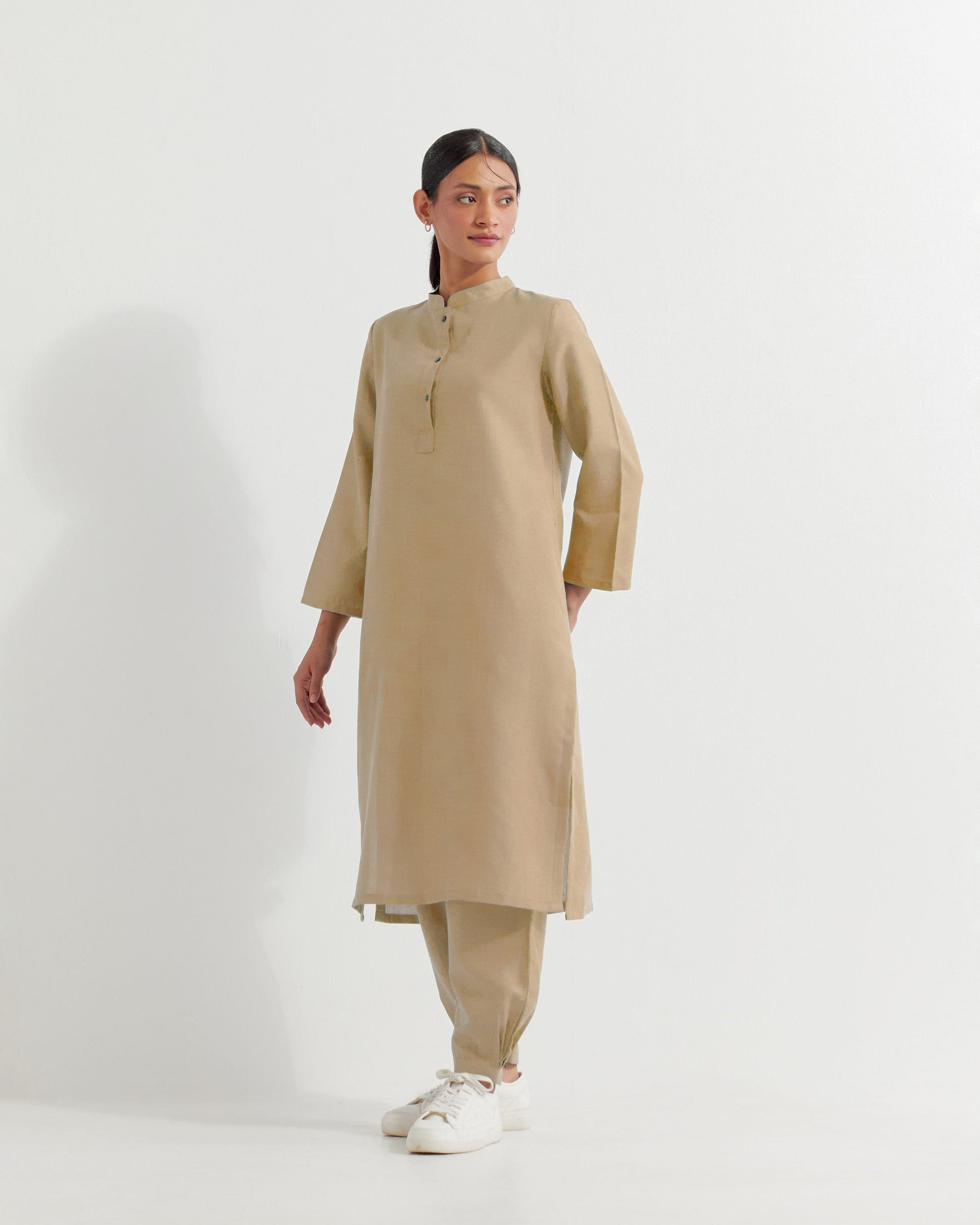 Beige Boyfriend Co-ord Set (Set of 2)- IC