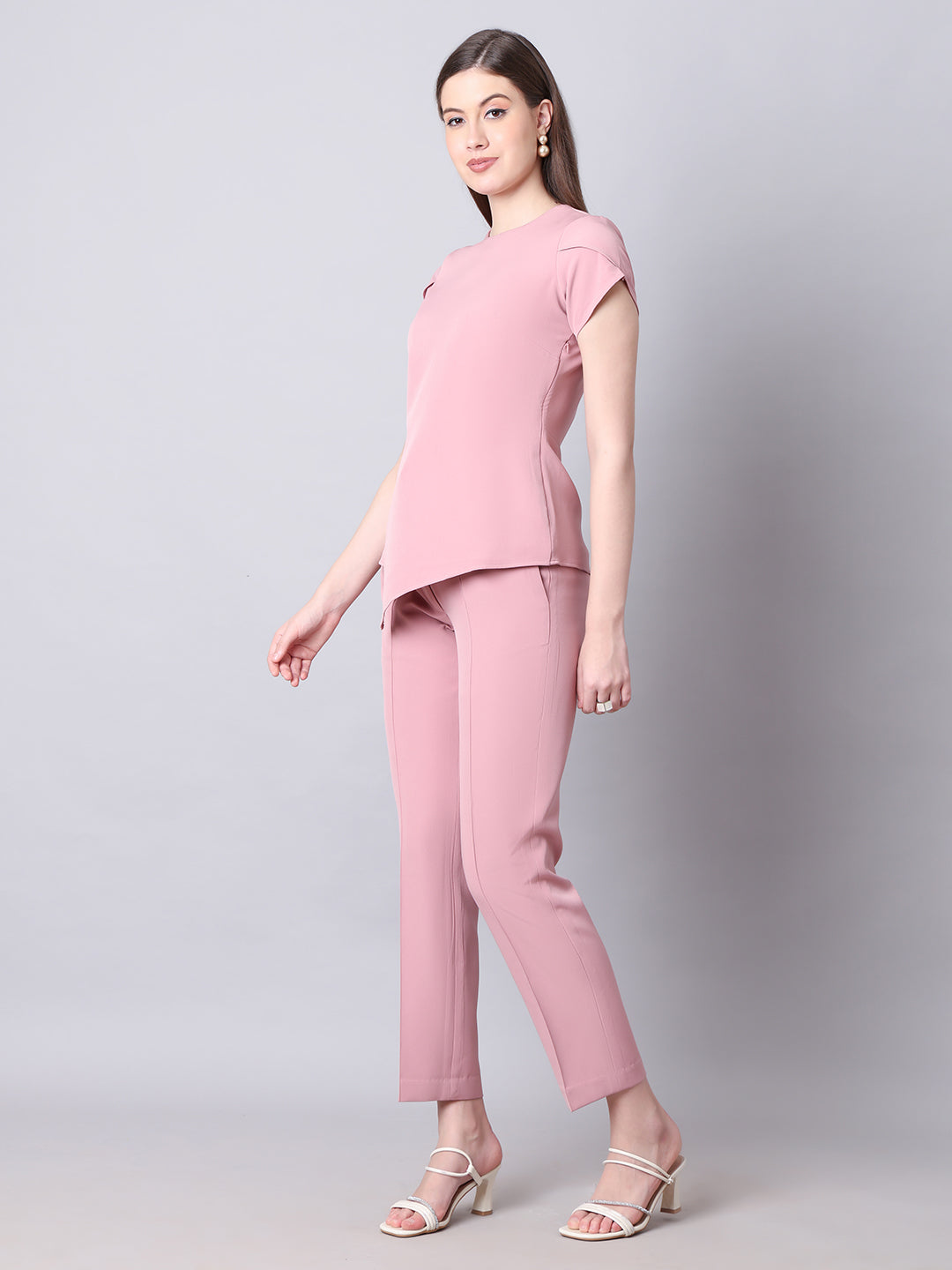 Exude Iconic Asymetrical Top with Straight Fit Trouser Co-ord