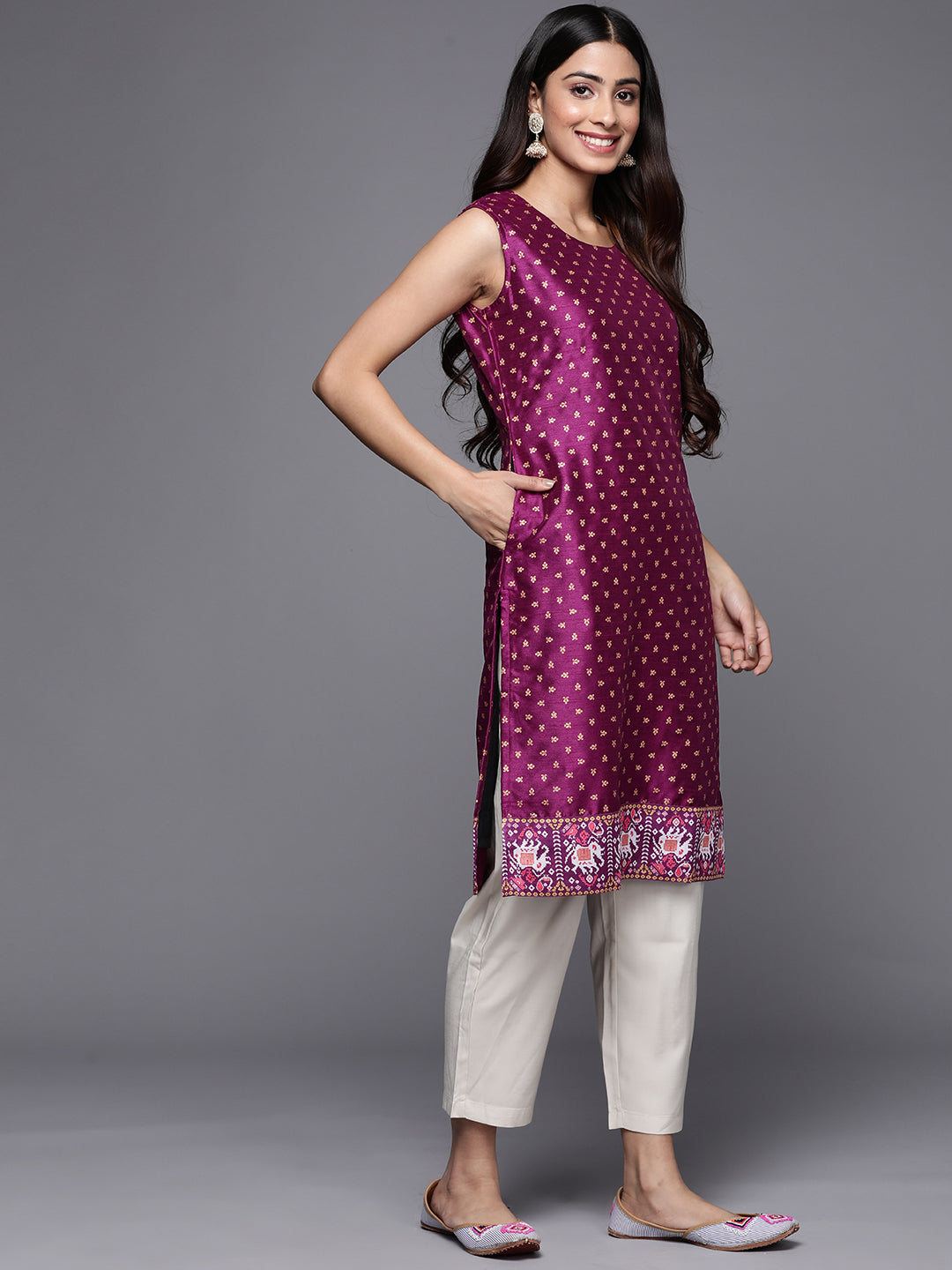 Purple Ethnic Print Tunic