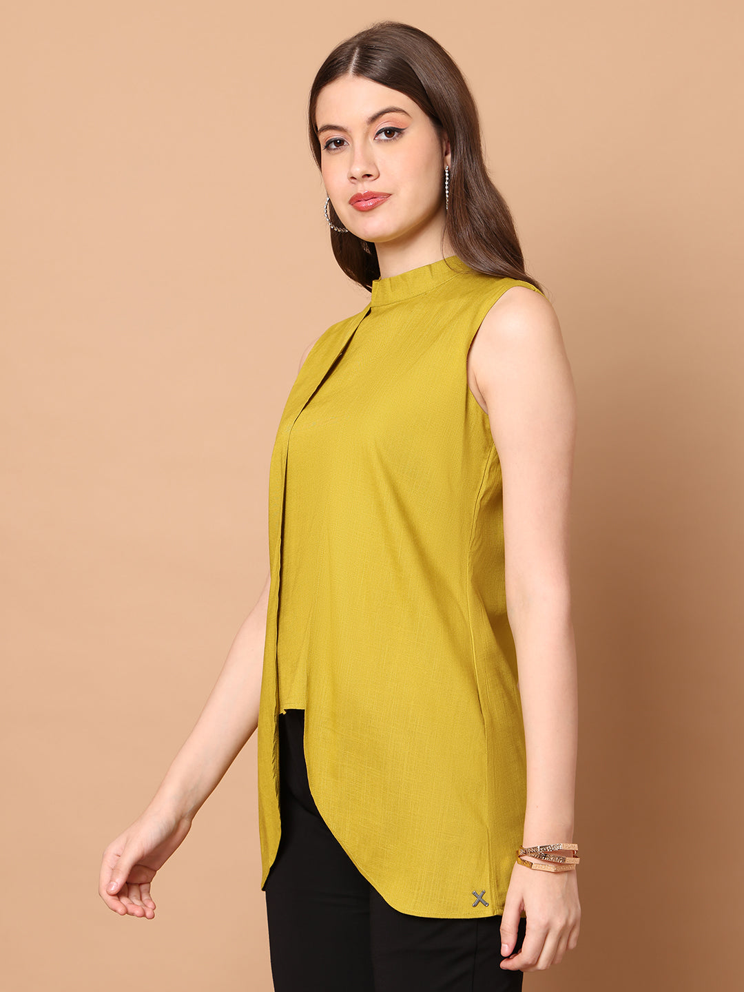 Exude Striking Silhouettes High Neck Layered Top