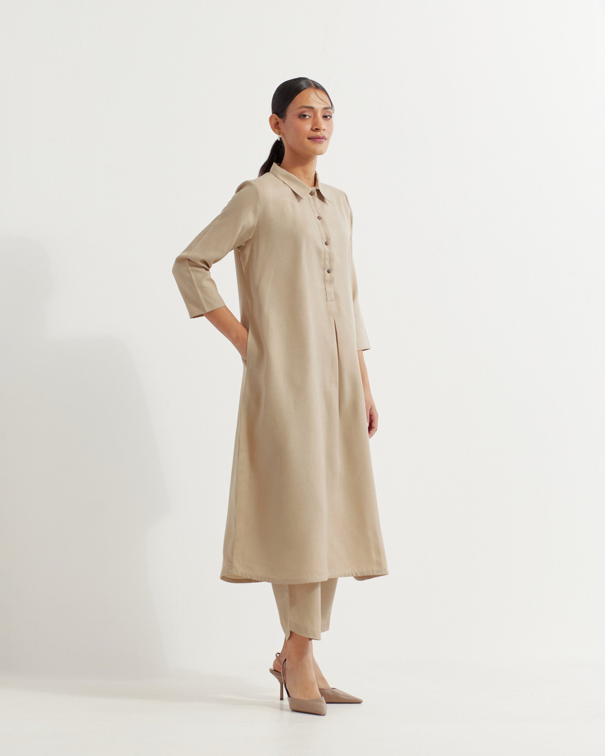 Beige Victoria Co-ord Set (Set of 2)- IC