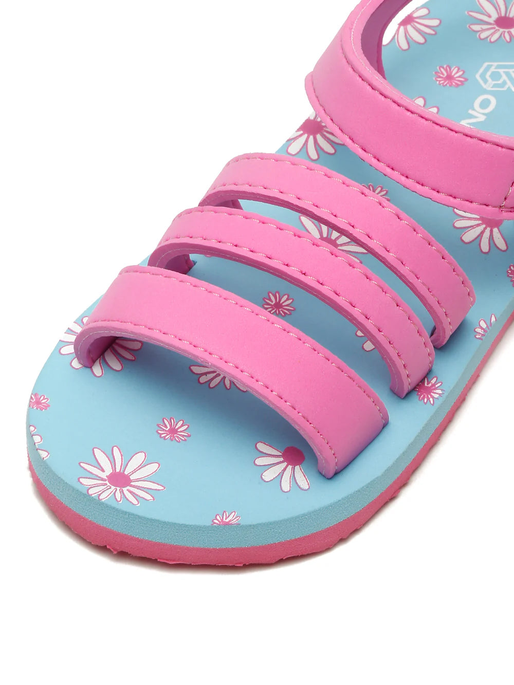 Premium Floral Sandals - Sky Blue & Pink (Girls)