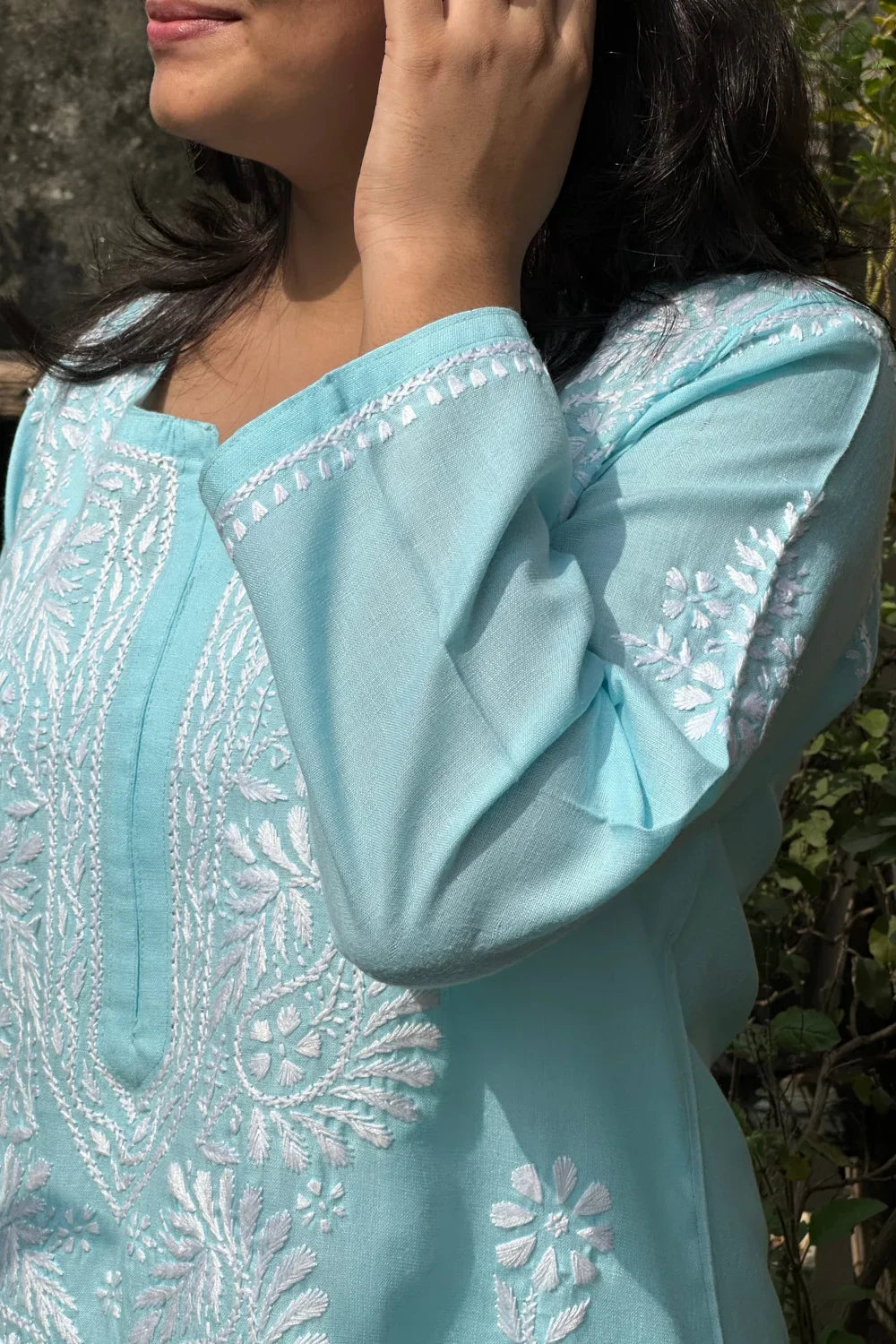 Blue Modal Chikankari Kurta