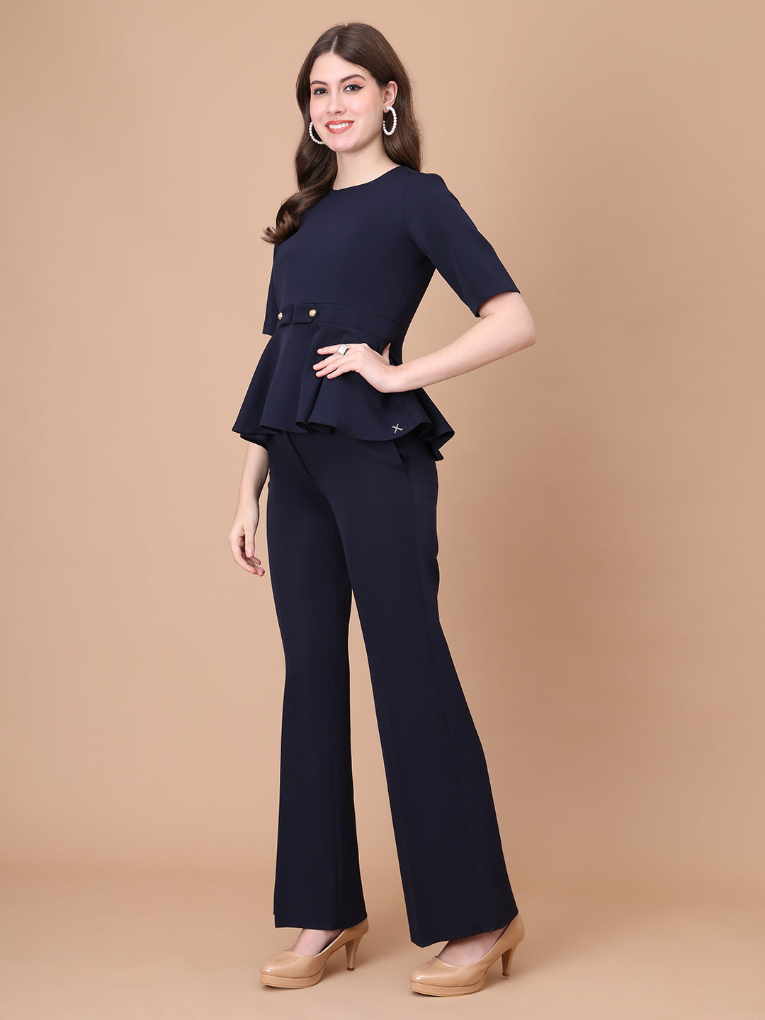 Exude Rise & Roar A-Line op with Waist Detail, Paired With Matching Bootcut Trouser