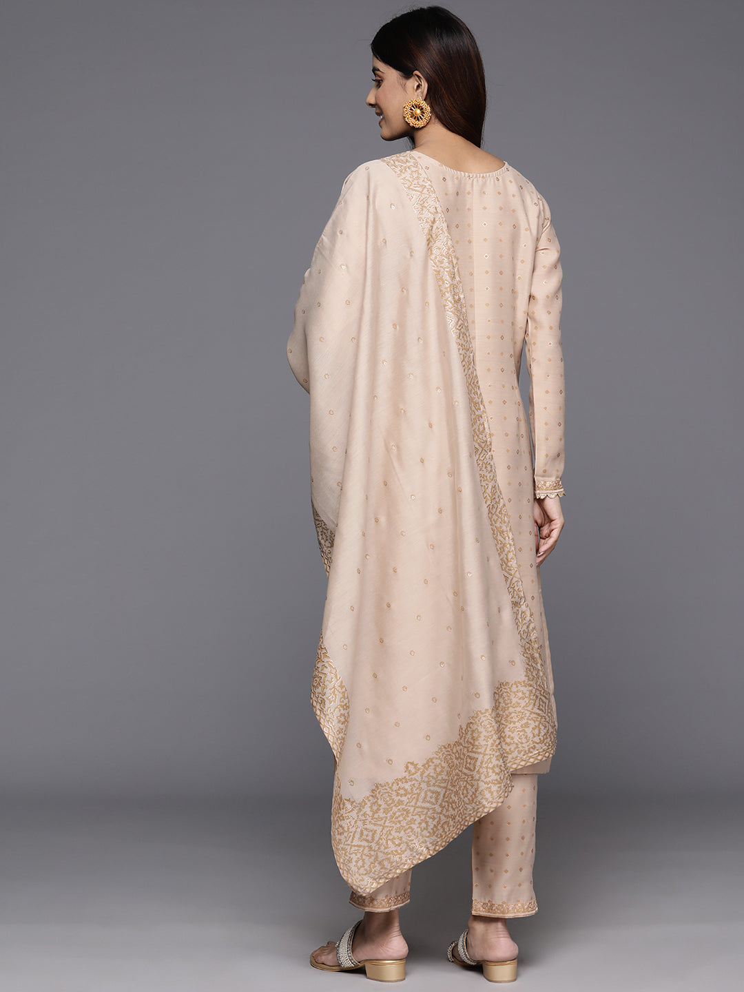 Ethnic Motifs Printed Gotta Patti Kurta with Trousers & Dupatta