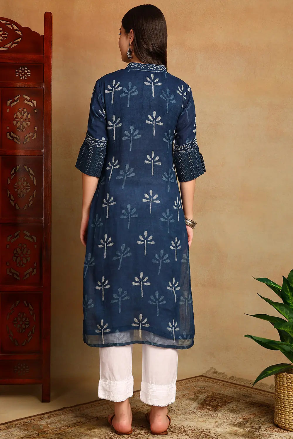 Indigo Blue Kota Doria Kurta