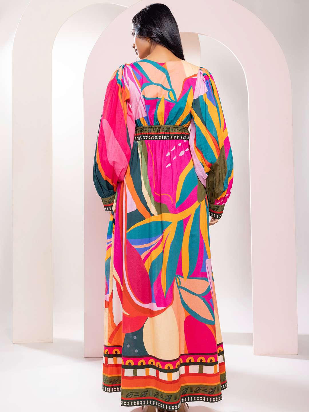 Pinko Printed V neck Dress